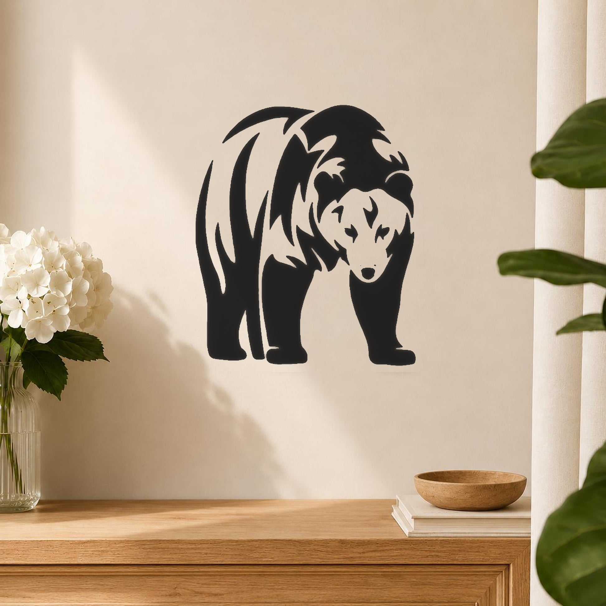 Bear Standing Facing Forward With Detailed stencil photo 5