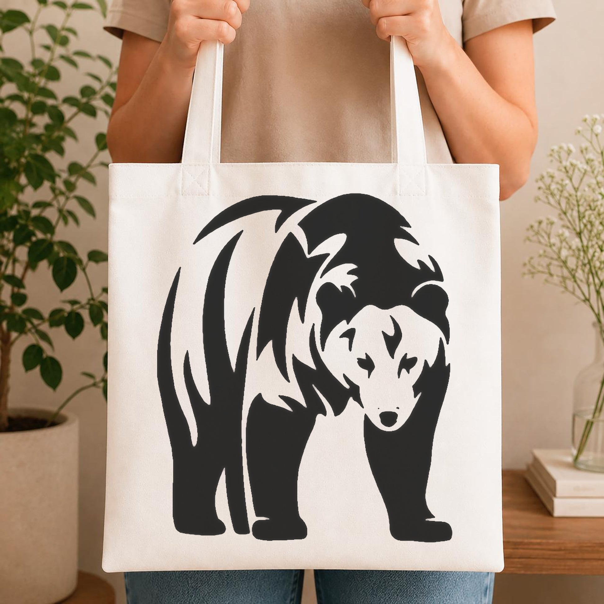 Bear Standing Facing Forward With Detailed stencil photo 4