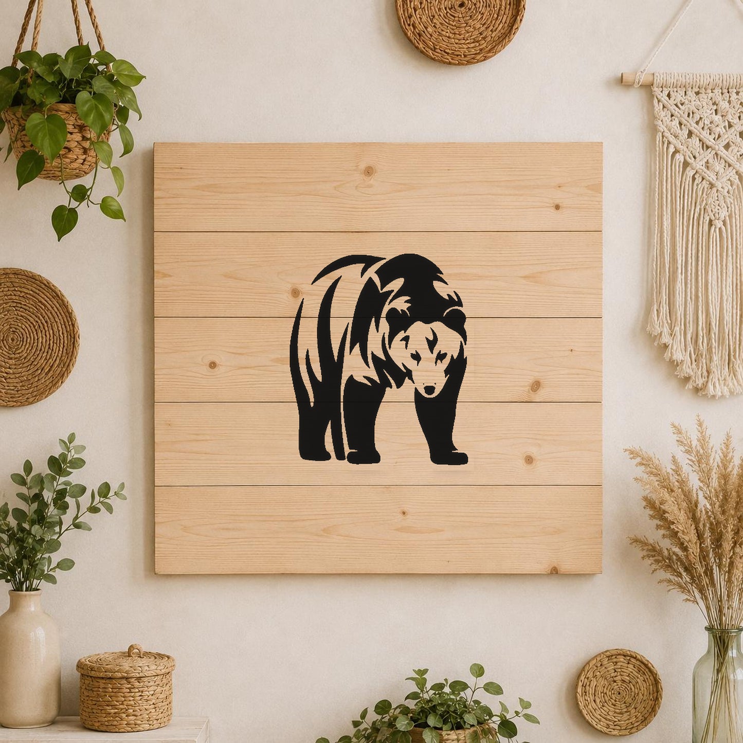 Bear Standing Facing Forward With Detailed stencil photo 3
