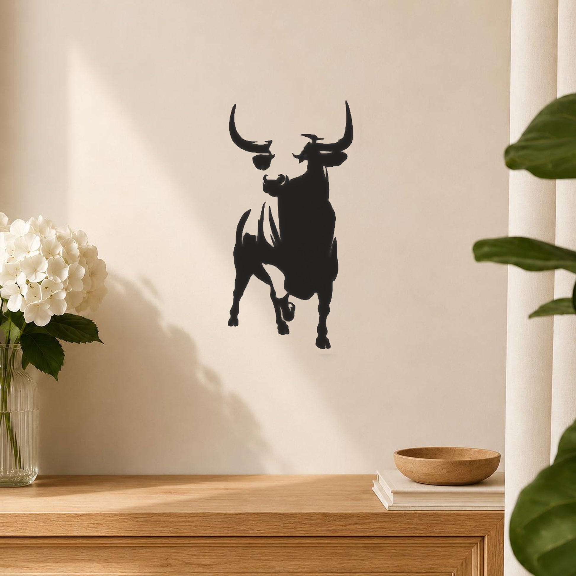 Bull Standing With Horns And Features stencil photo 5