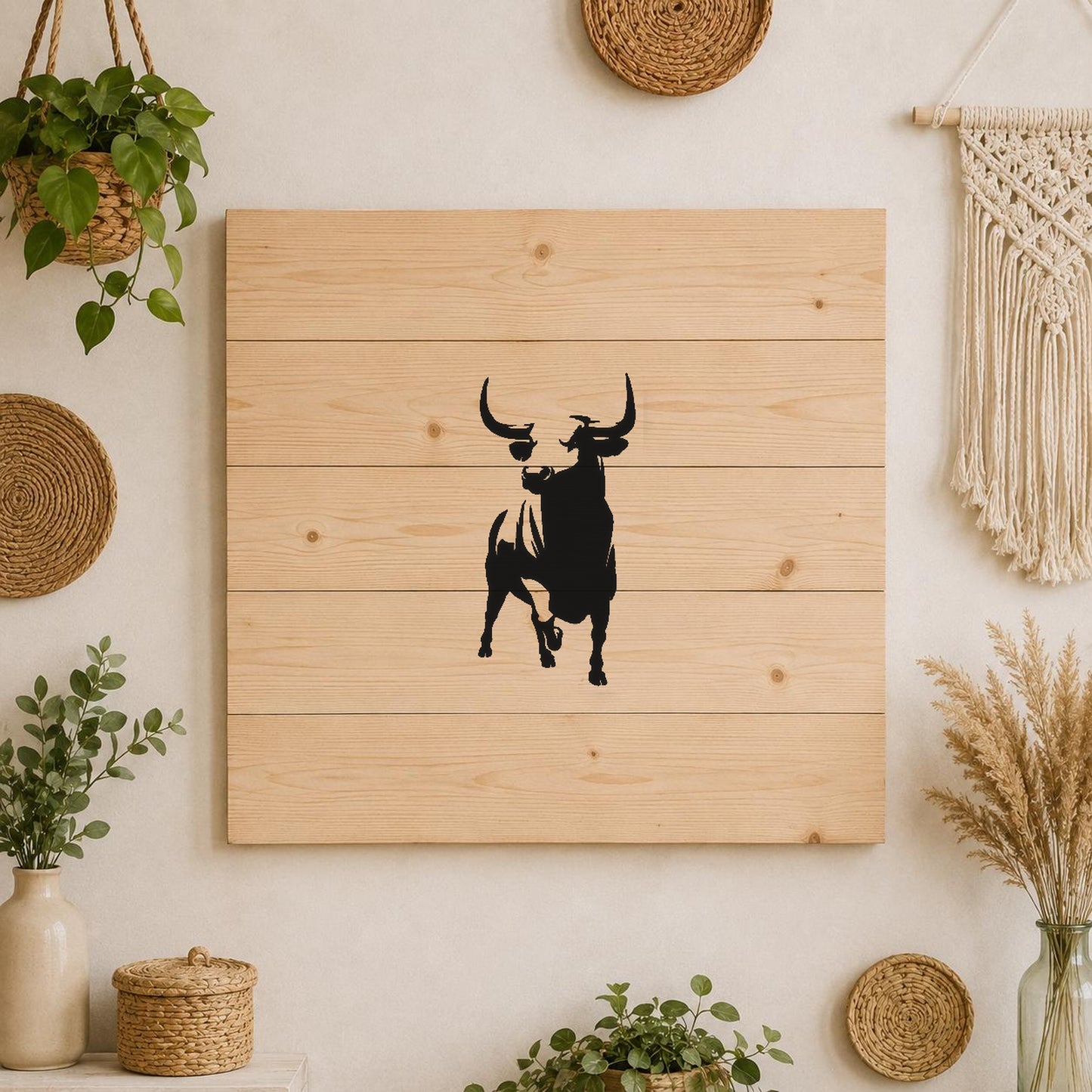 Bull Standing With Horns And Features stencil photo 3