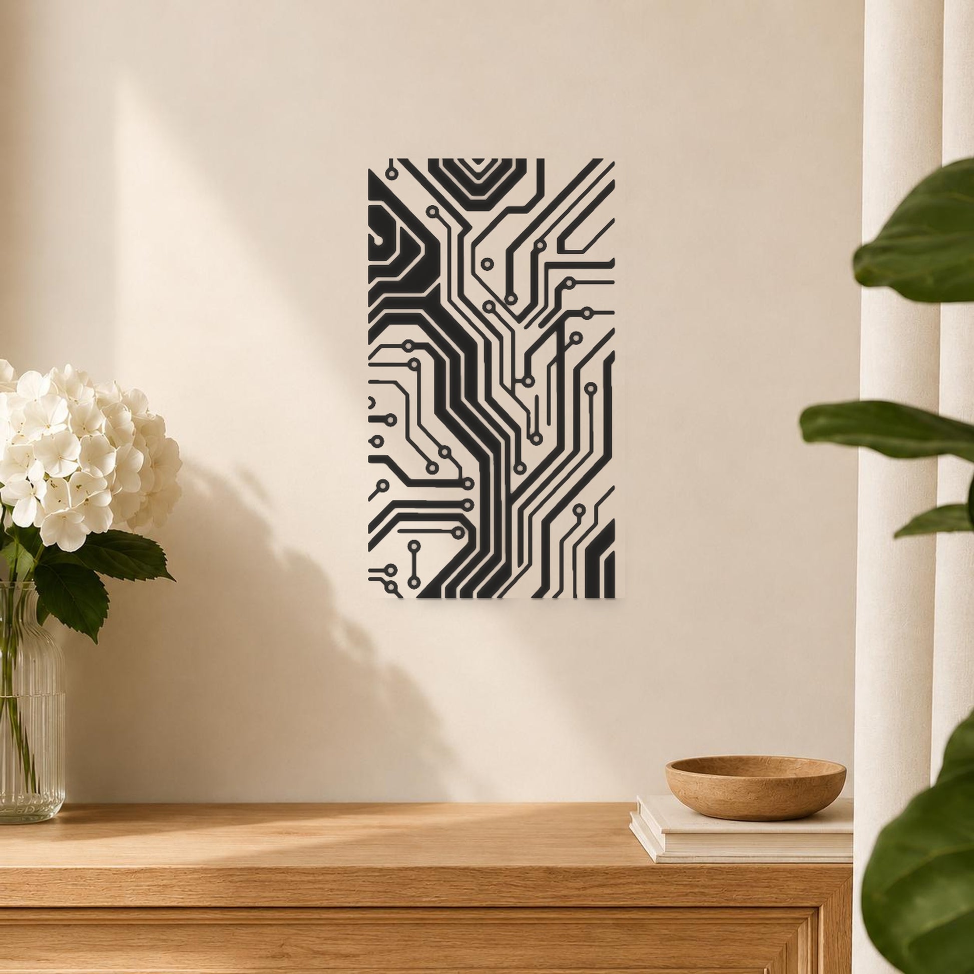 Circuit Board With And Dots Interconnected stencil photo 5