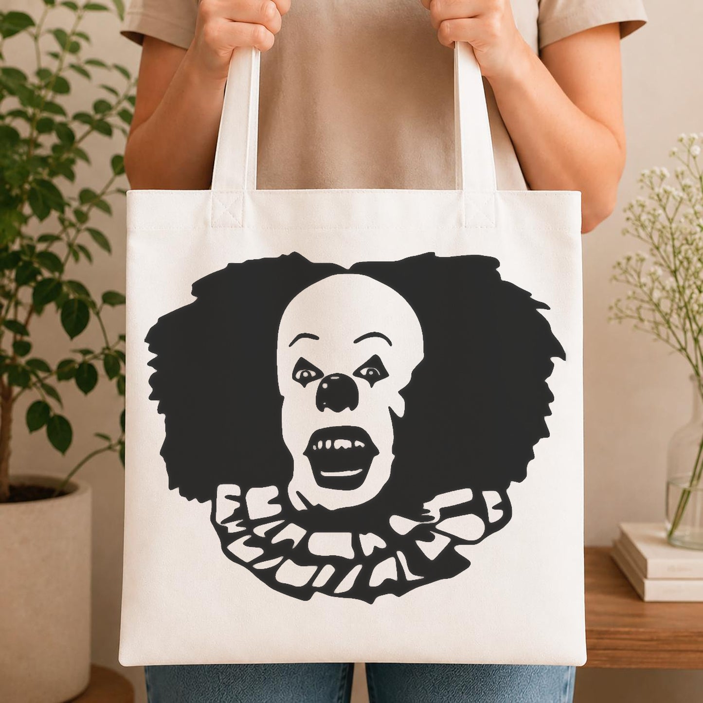 Clown Face With Large Hair And stencil photo 4