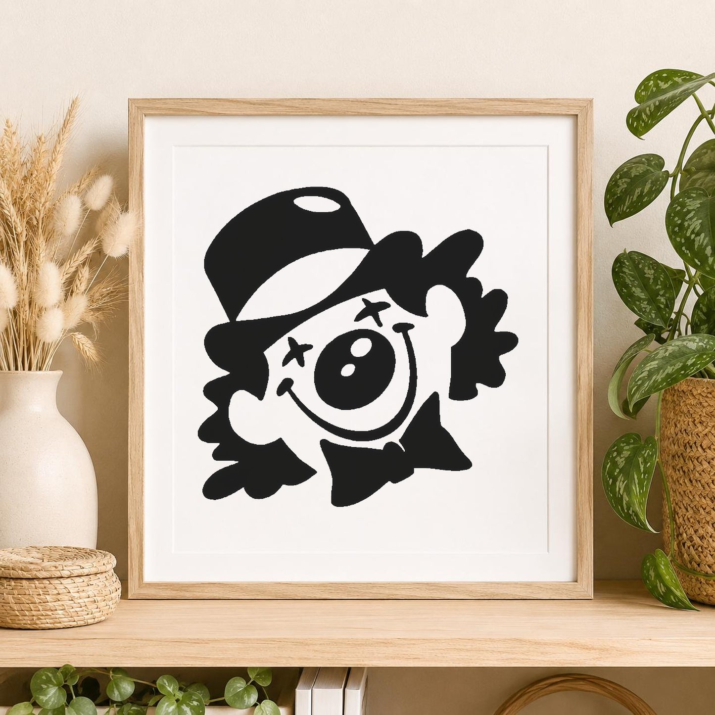 Clown With Hat And Bow Tie stencil photo 2
