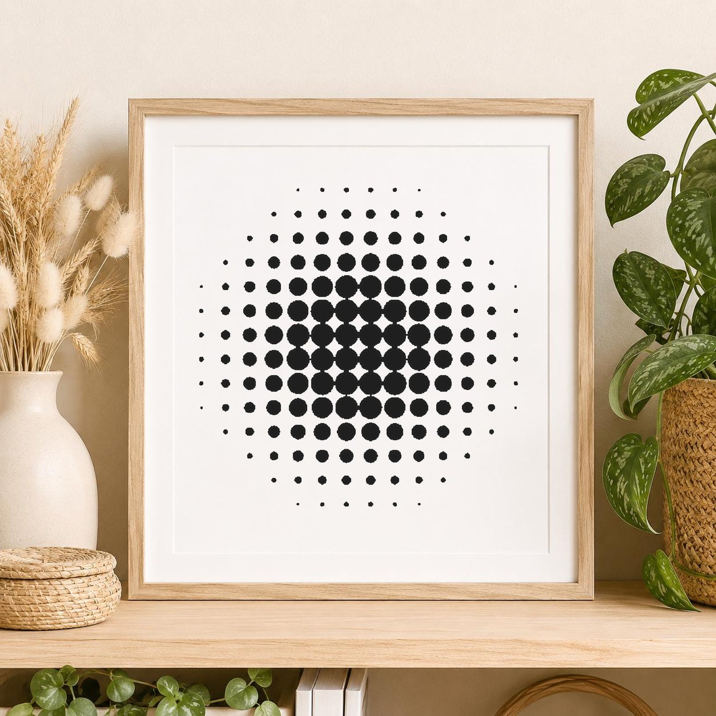 Concentric Circles Arranged In Grid With stencil photo 2