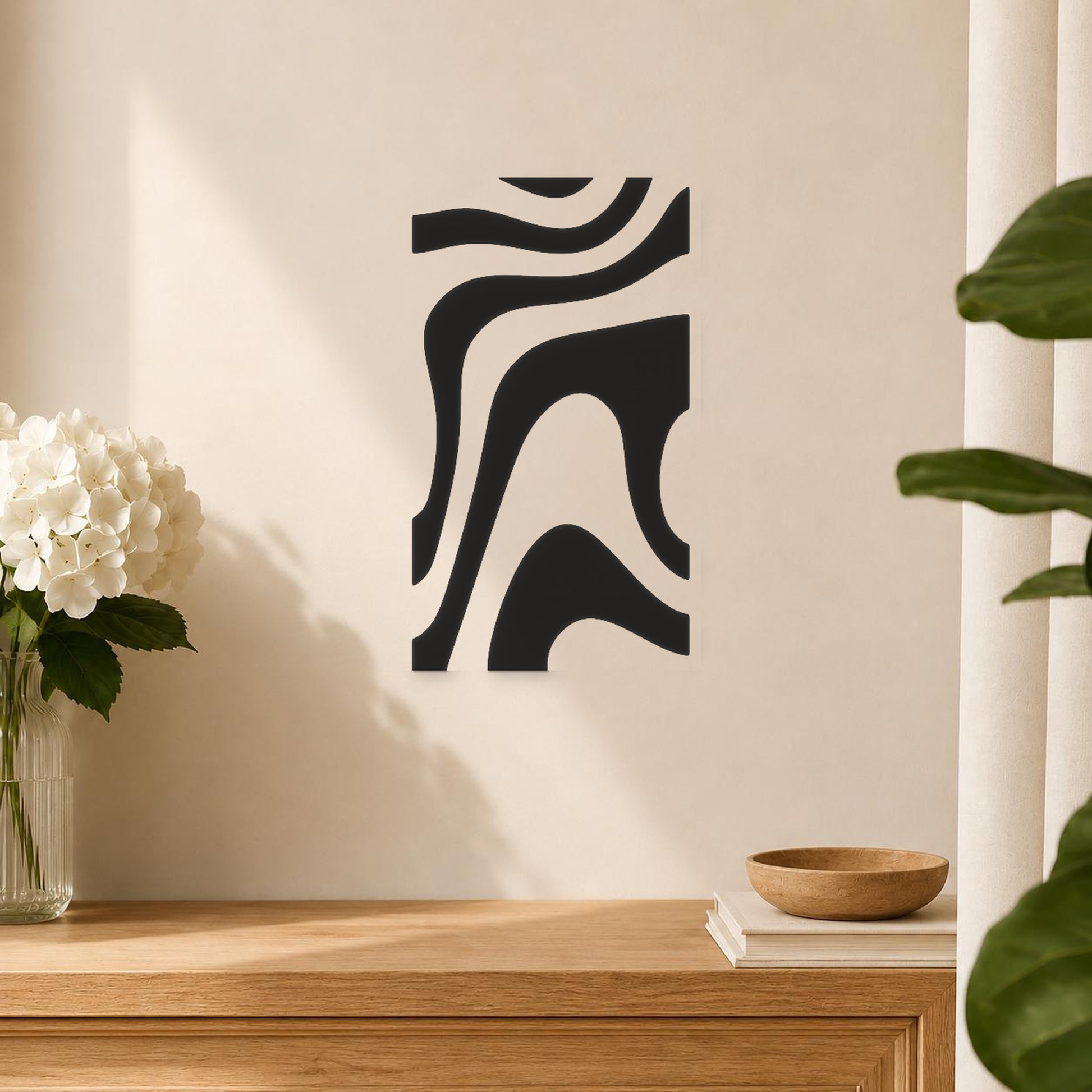 Curved Shapes Flowing Across Surface Forming stencil photo 5