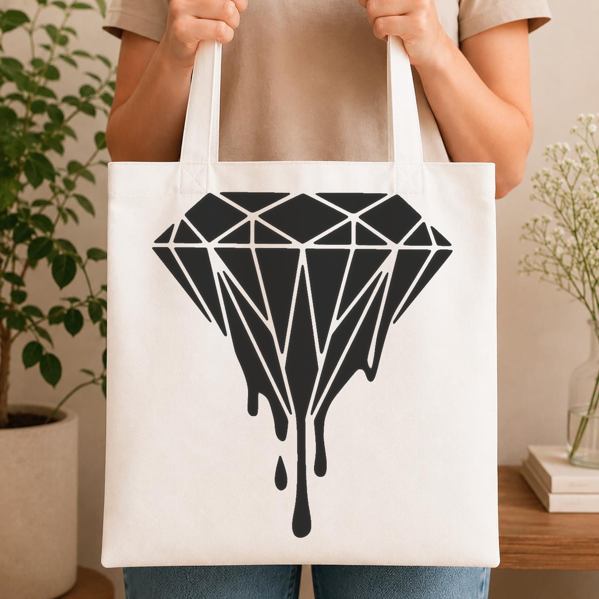 Diamond Shape With Geometric Facets And stencil photo 4