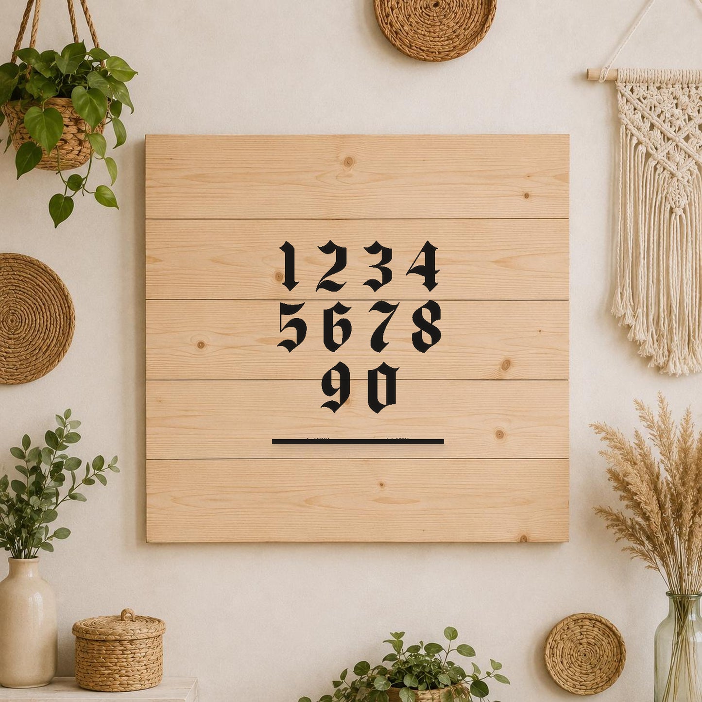Digits Arranged In Grid With Some stencil photo 3