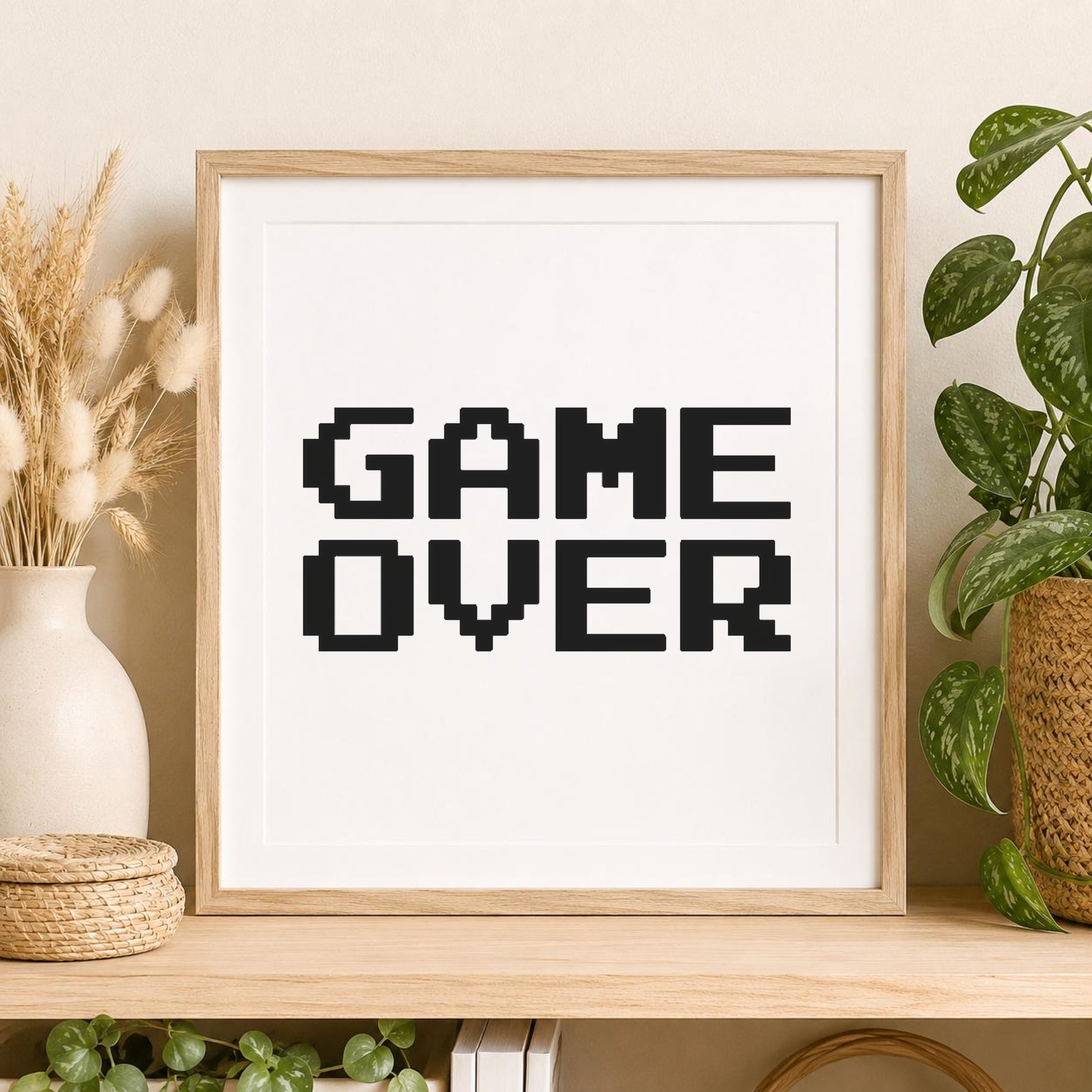 Displaying Game Over In Blocky Font stencil photo 2