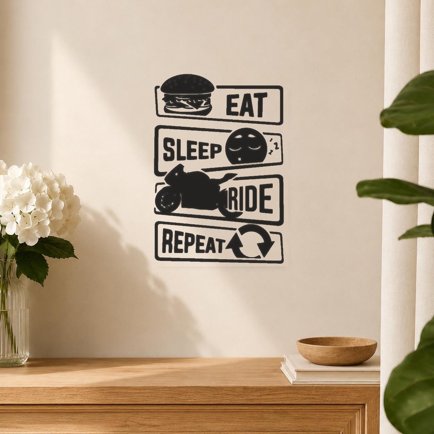 Eat Sleep Ride Repeat Objects Burger stencil photo 5