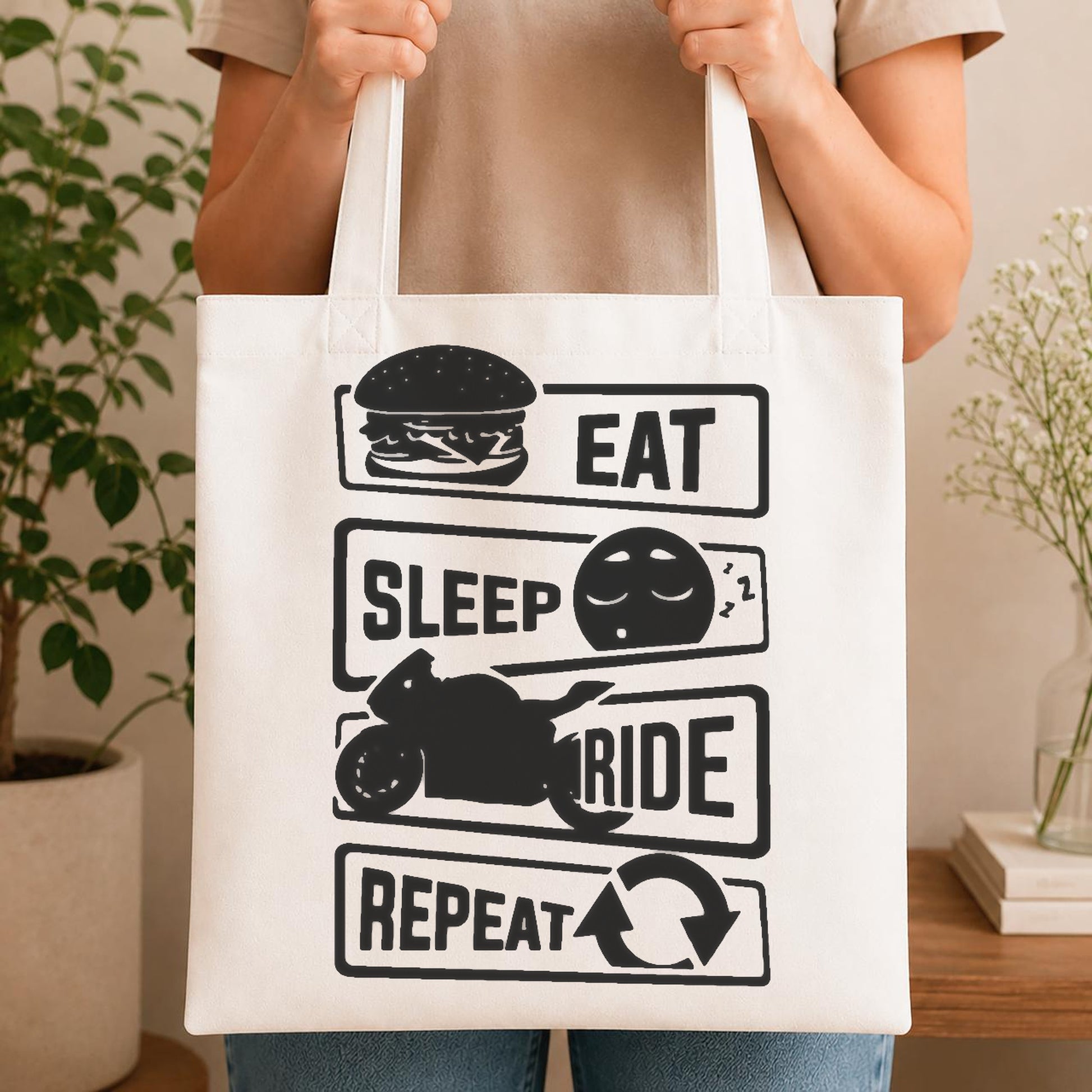 Eat Sleep Ride Repeat Objects Burger stencil photo 4