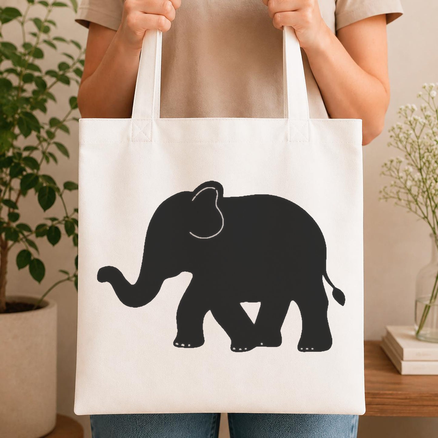 Elephant Walking With Trunk Raised One stencil photo 4