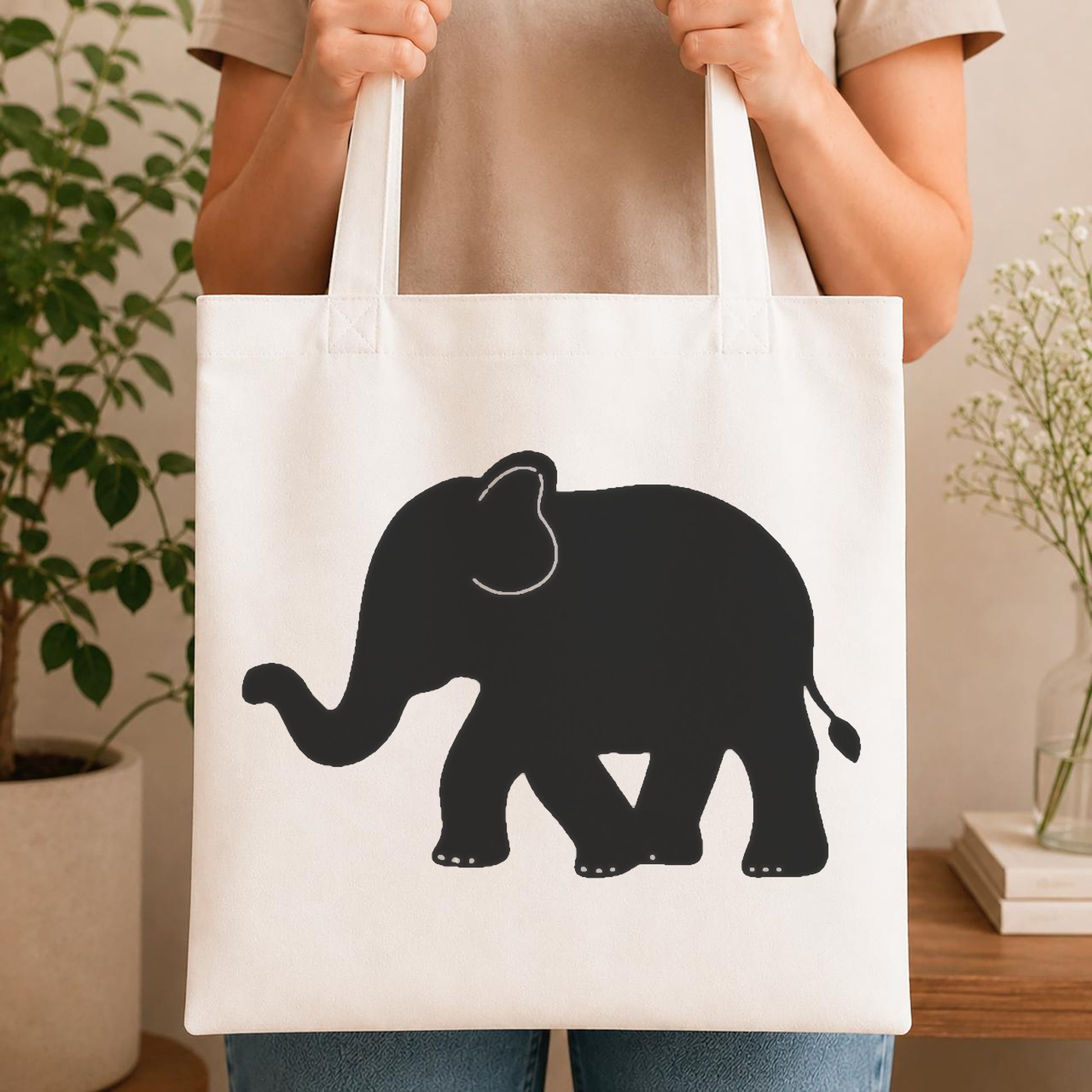 Elephant Walking With Trunk Raised One stencil photo 4