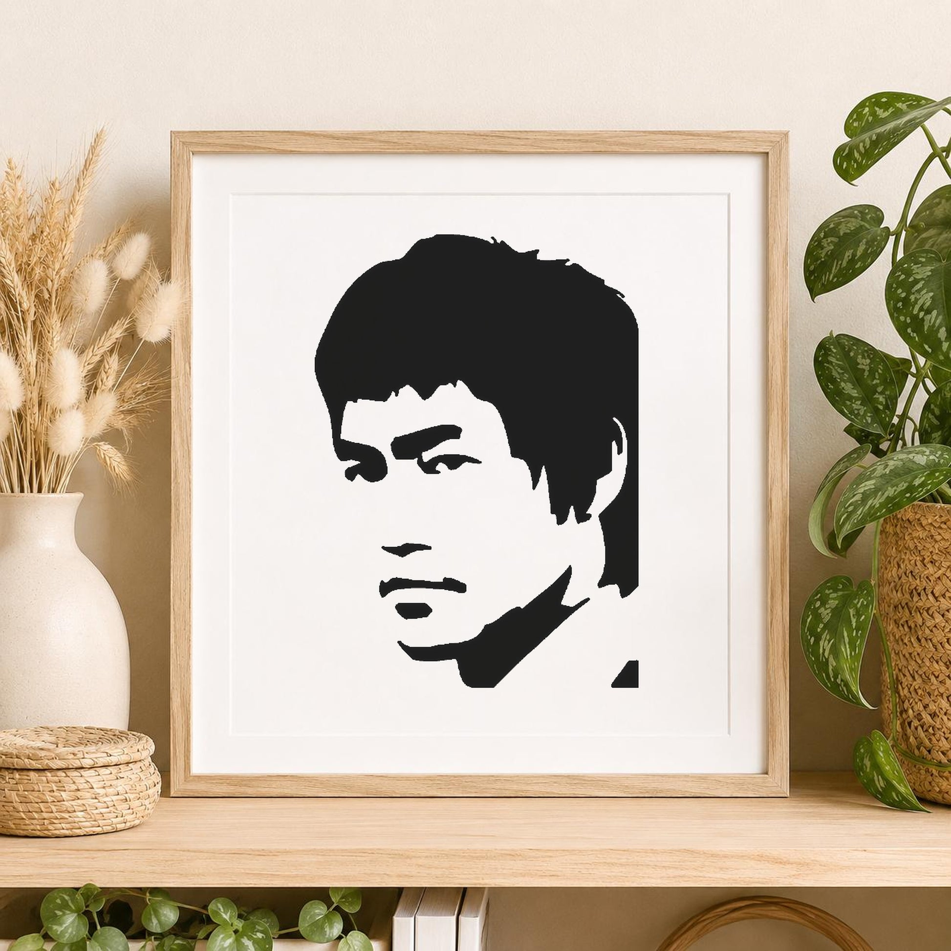 Face With Short Hair Intense Expression stencil photo 2