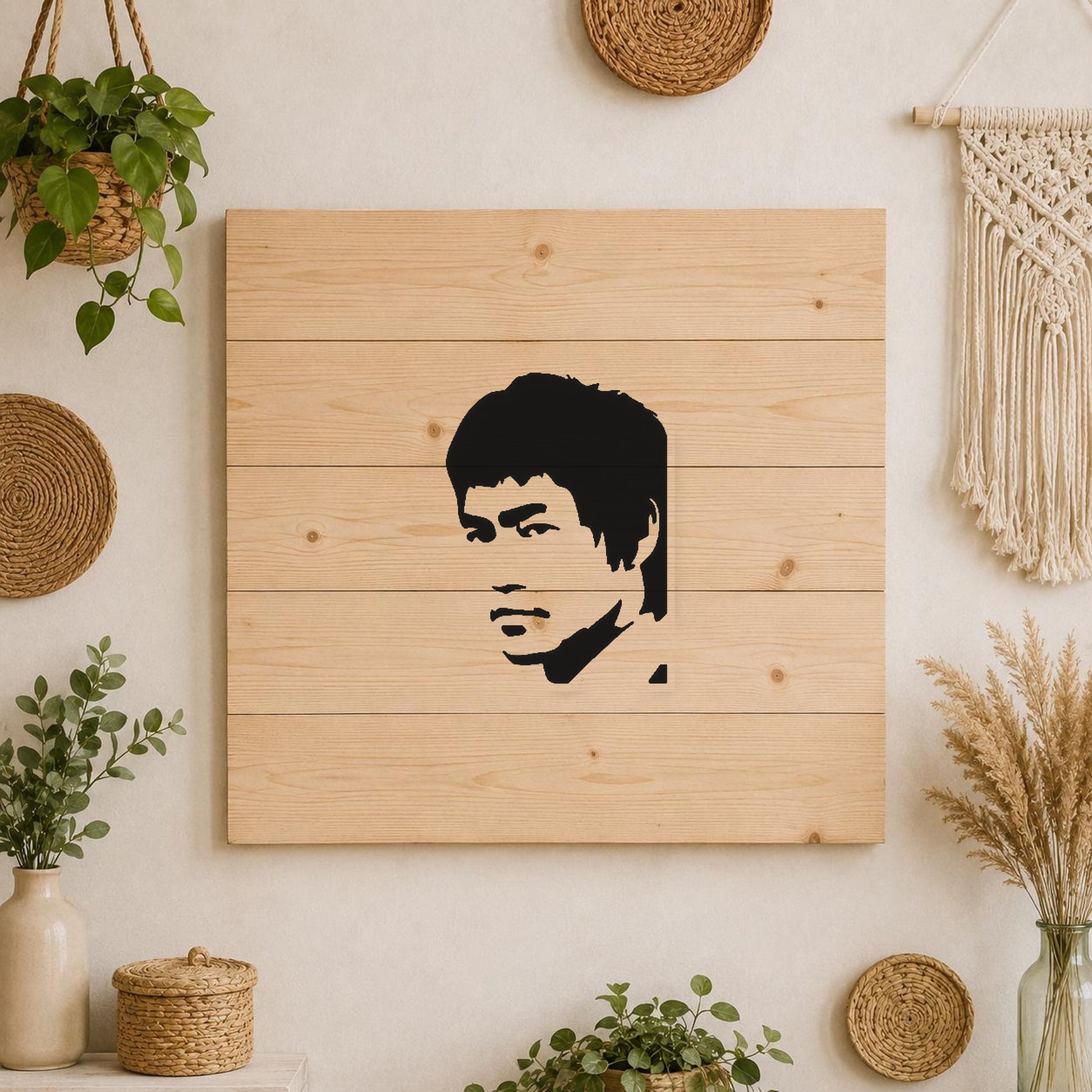 Face With Short Hair Intense Expression stencil photo 3
