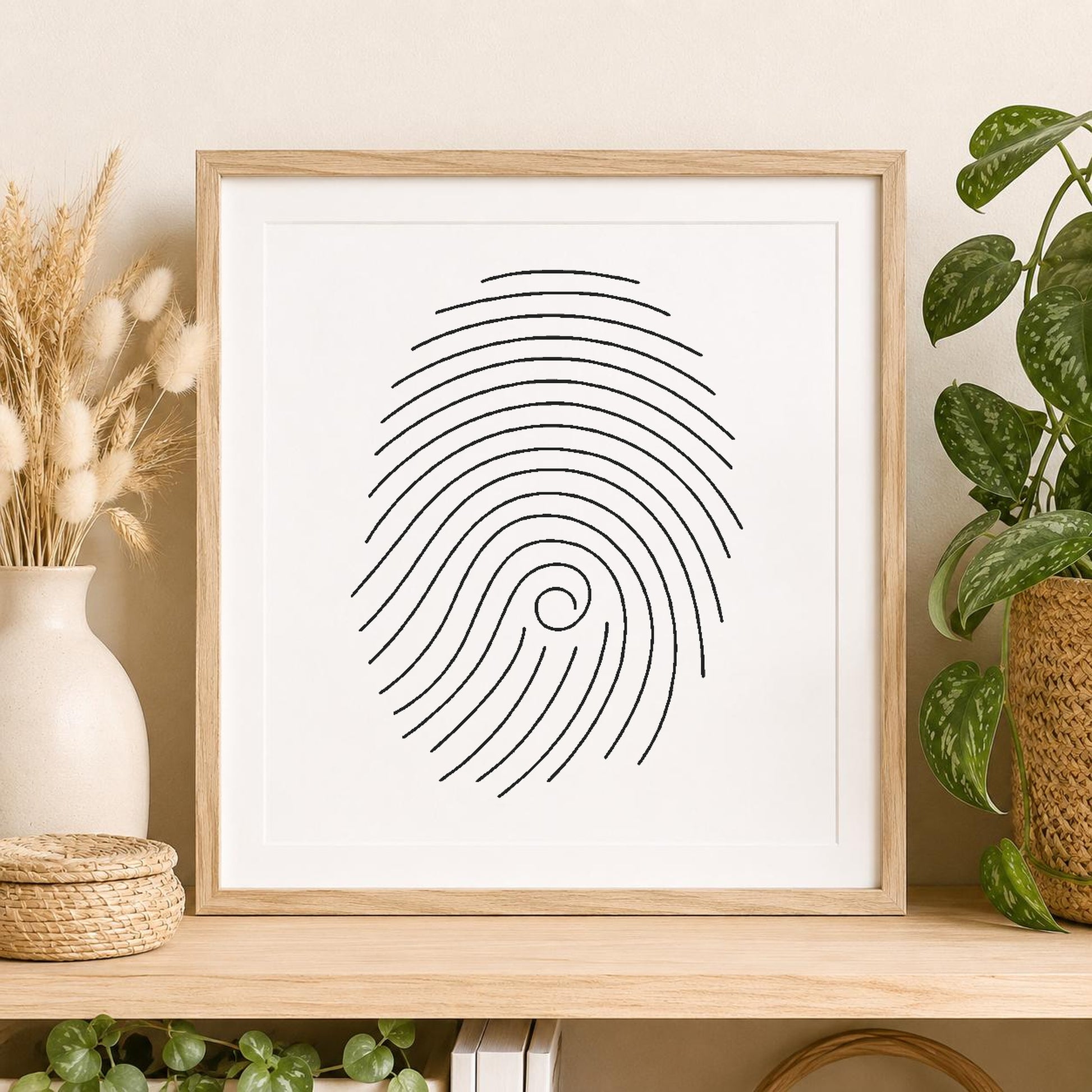 Fingerprint With Concentric Curves And Swirl stencil photo 2