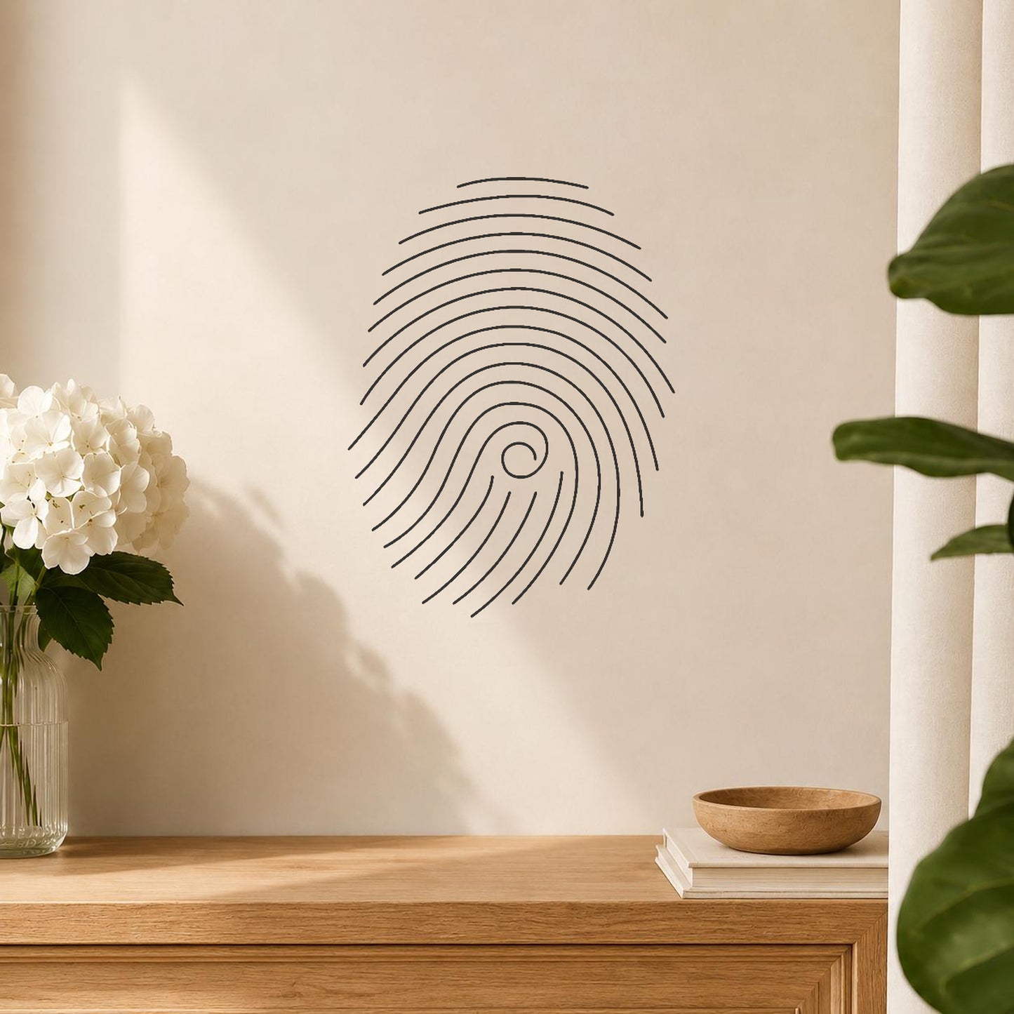 Fingerprint With Concentric Curves And Swirl stencil photo 5