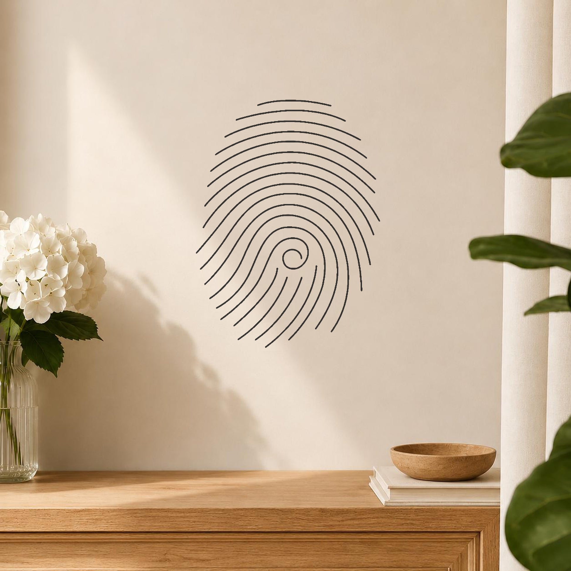Fingerprint With Concentric Curves And Swirl stencil photo 5