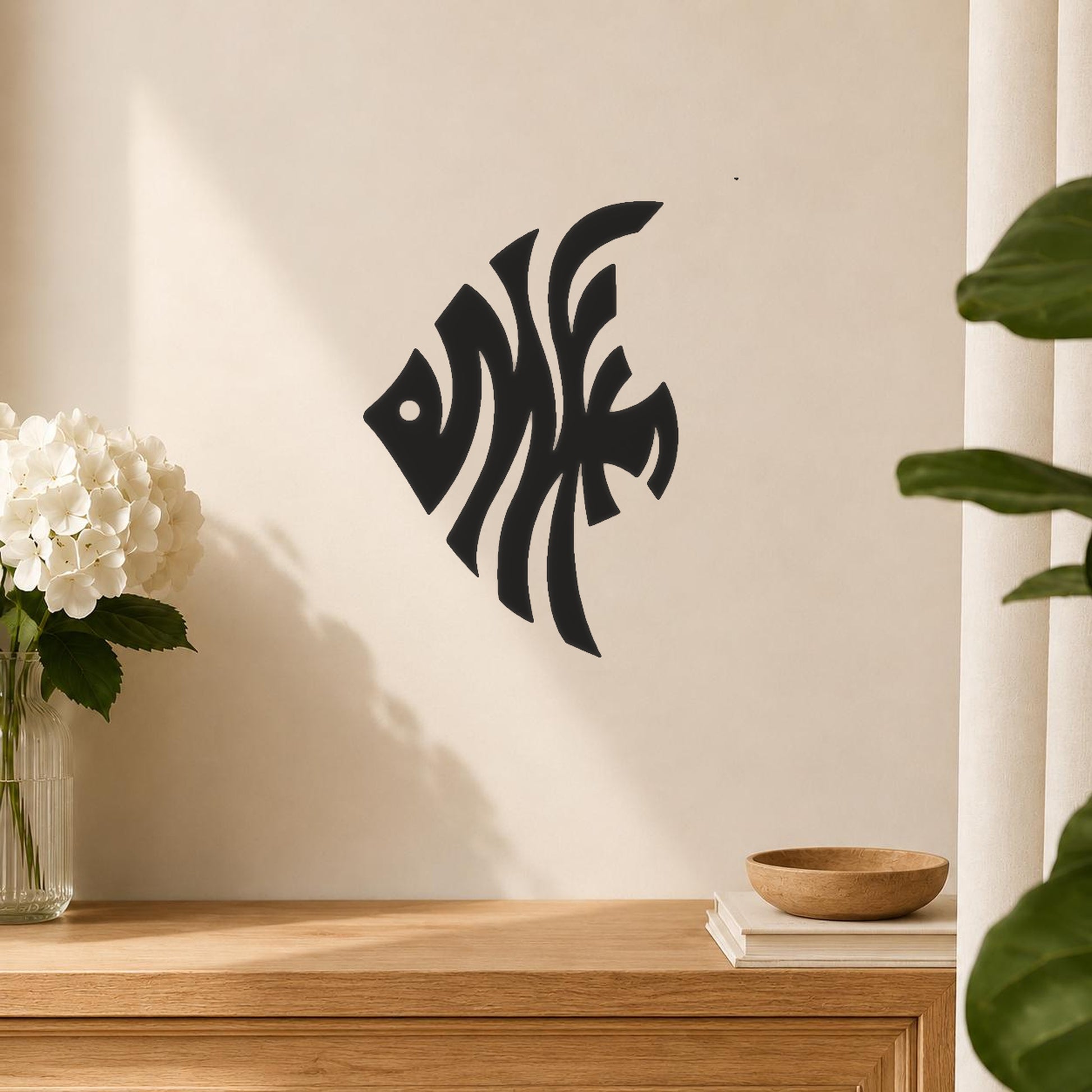 Fish Shape With Curved And Circular stencil photo 5