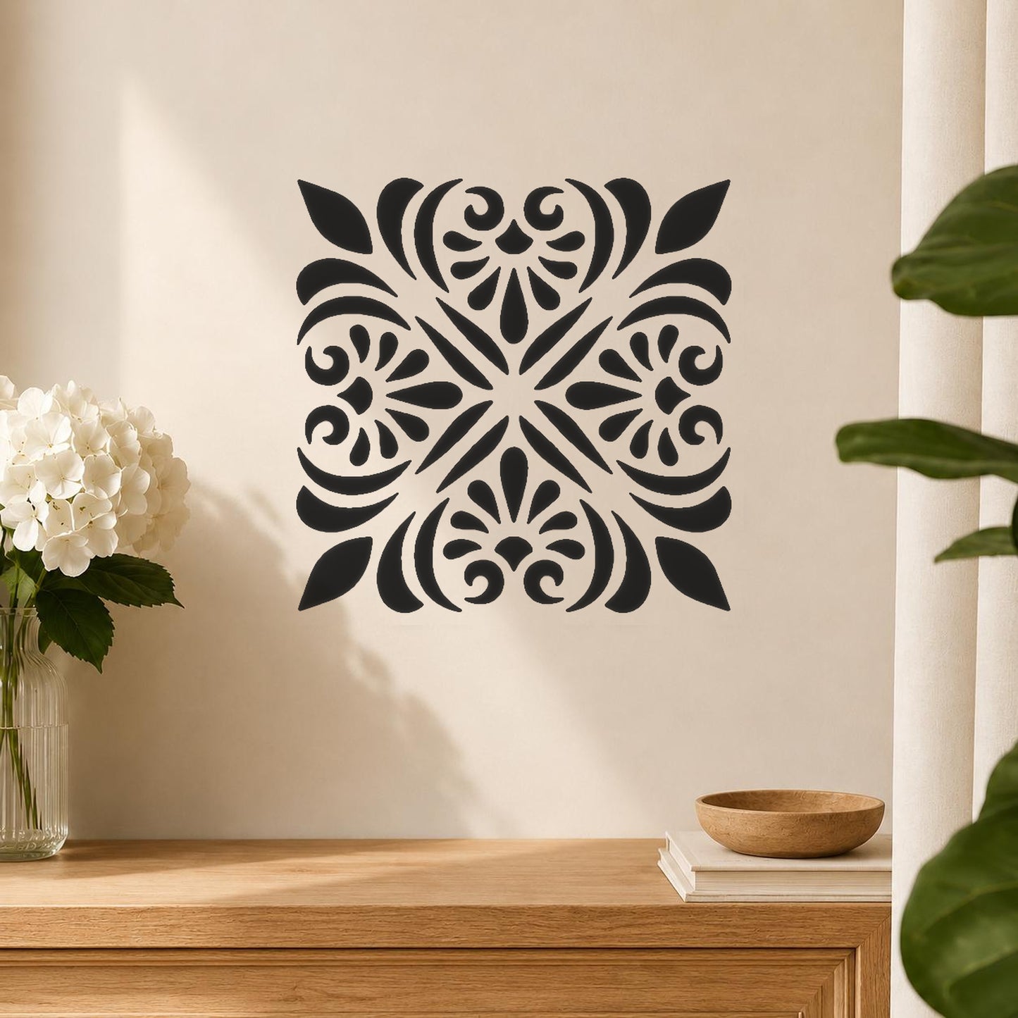 Floral Shapes With Leaves Symmetrical Arrangements stencil photo 5