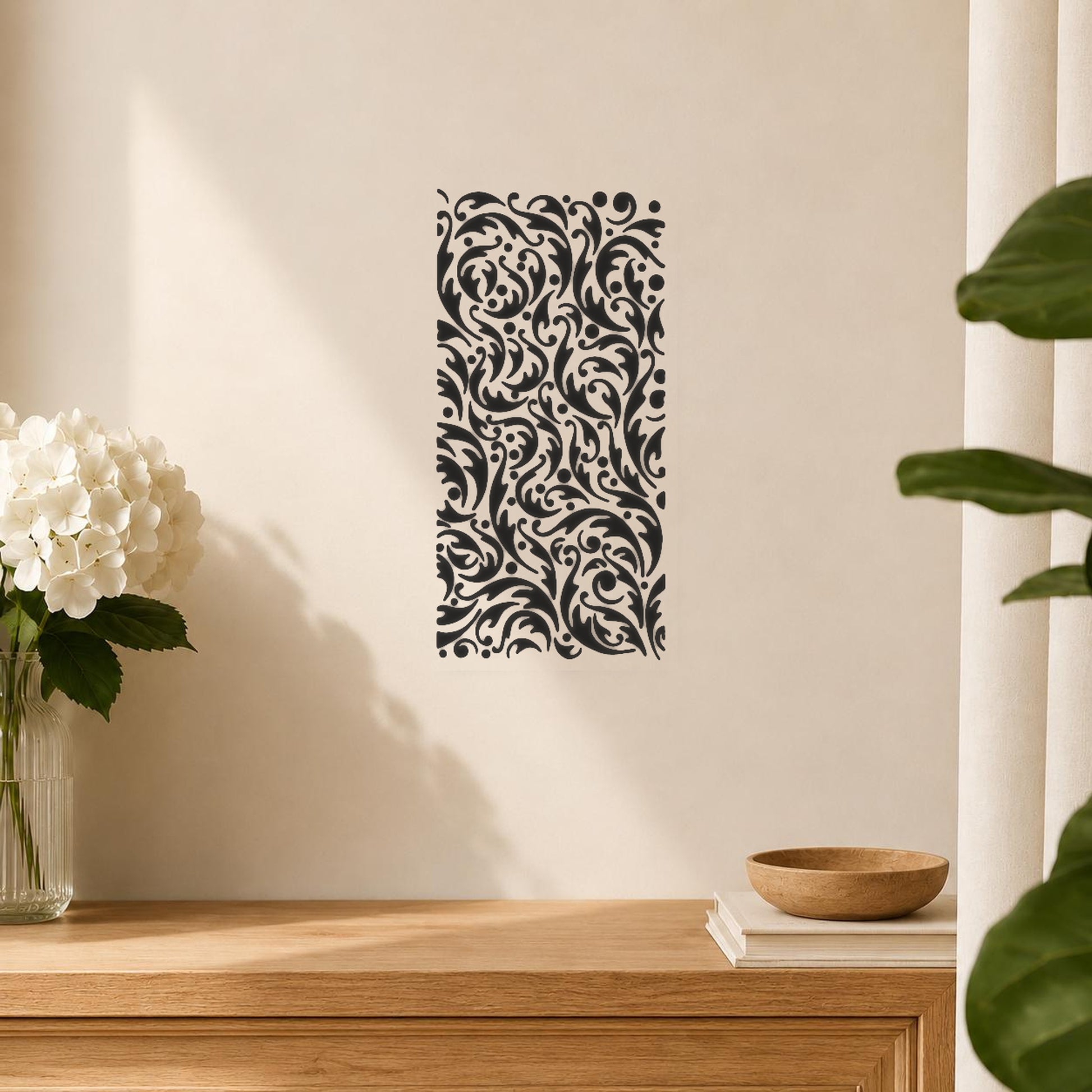 Floral Shapes With Swirling Curves And stencil photo 5