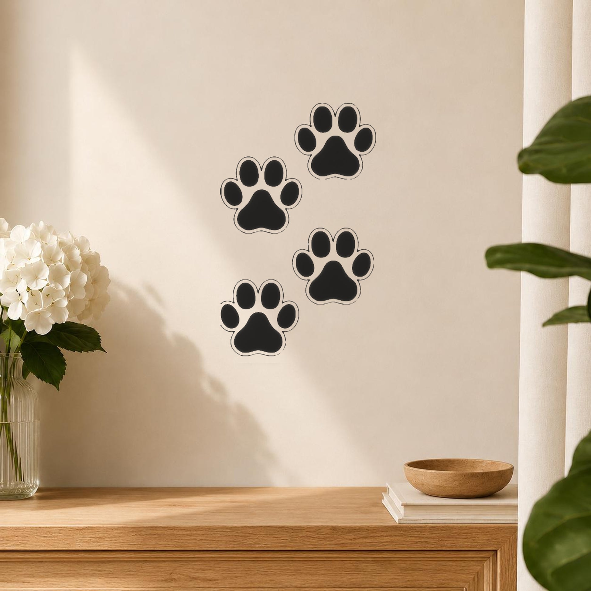 Four Paw Prints Arranged In Scattered stencil photo 5