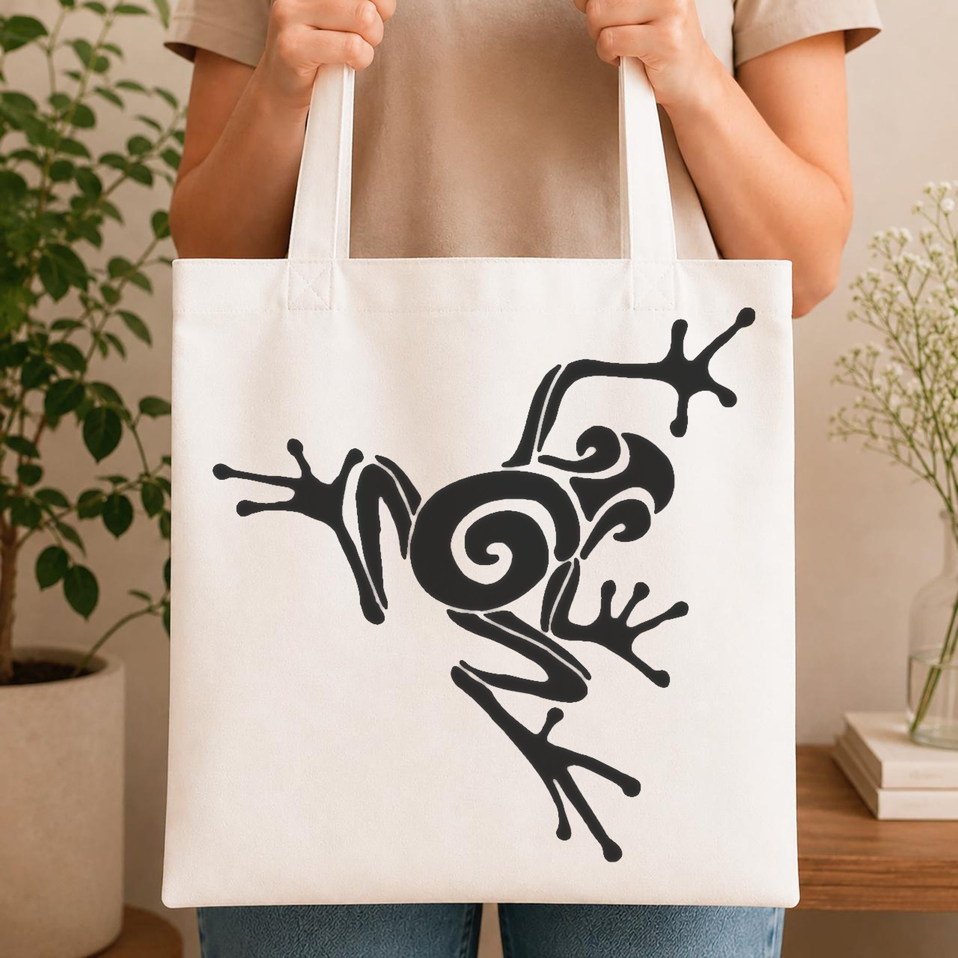 Frog With Extended Limbs And Curled stencil photo 4