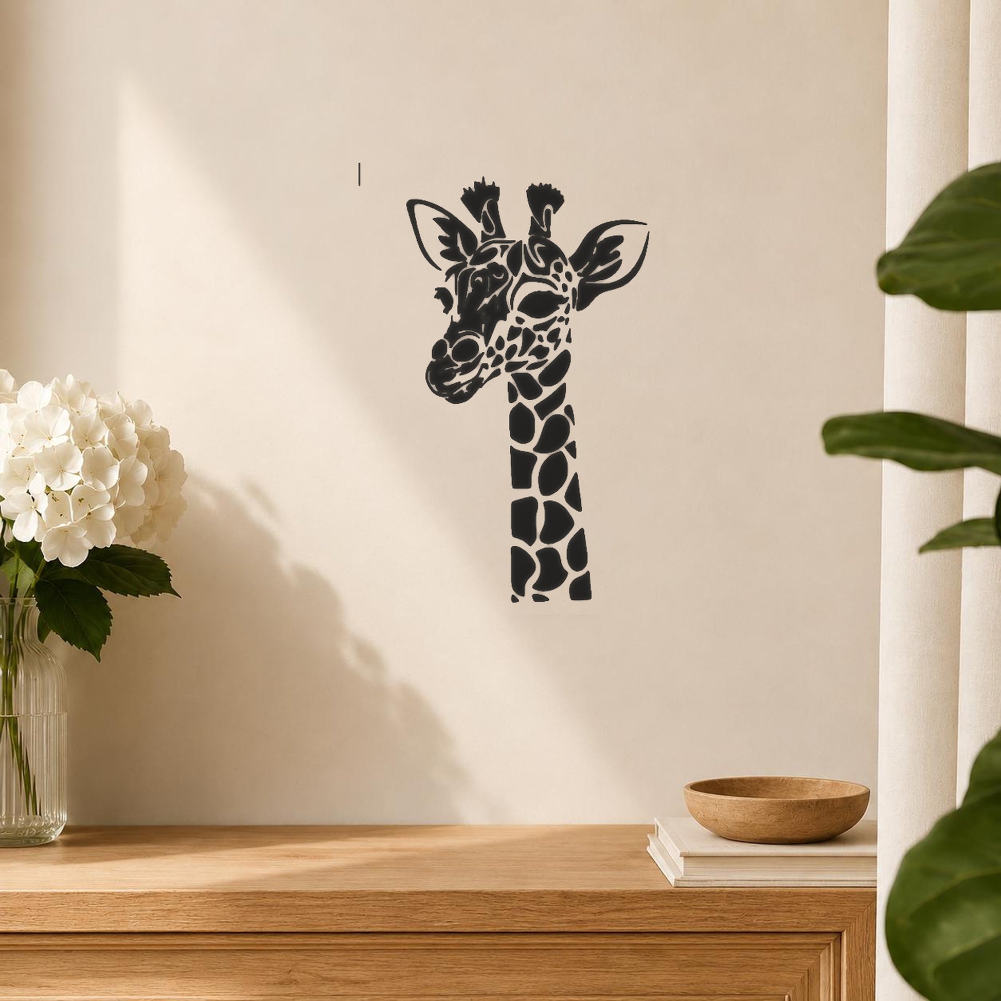 Giraffe Head With Elongated Neck Features stencil photo 5