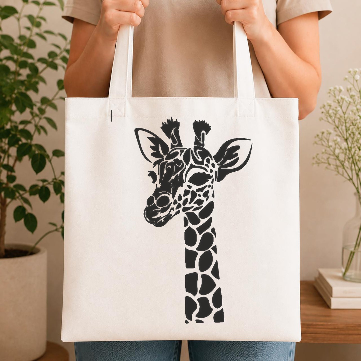 Giraffe Head With Elongated Neck Features stencil photo 4