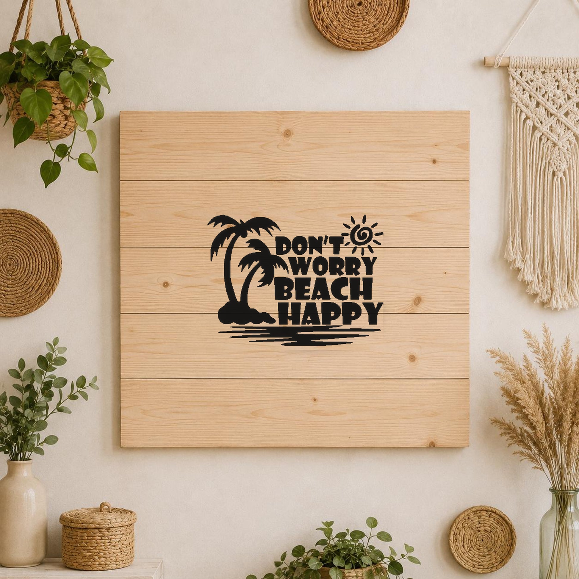 Includes Don Worry Beach Happy Palm stencil photo 3