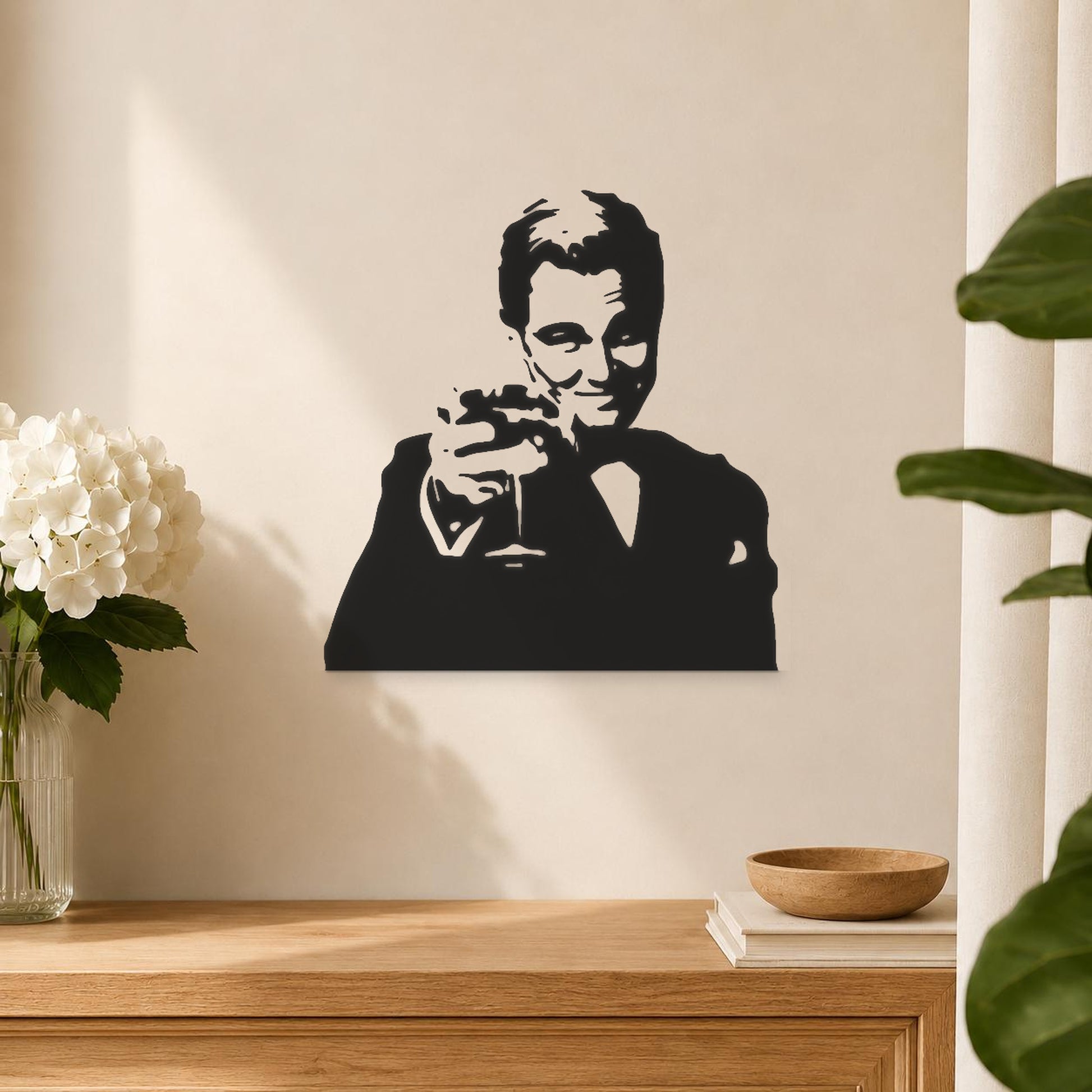 Man Holding Glass With Smile Suit stencil photo 5
