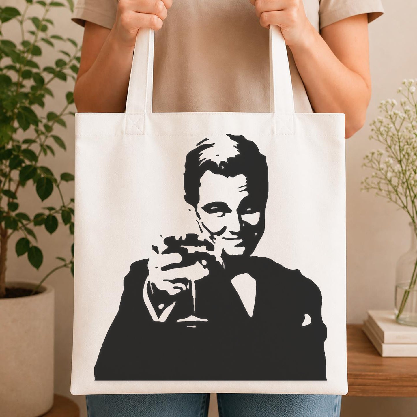 Man Holding Glass With Smile Suit stencil photo 4