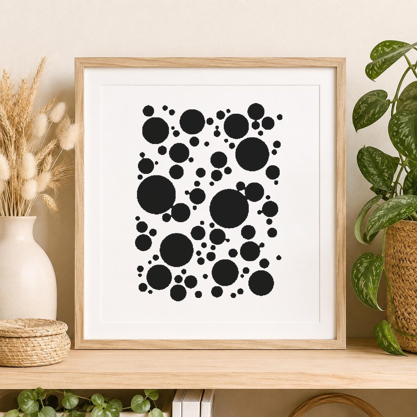 Multiple Circles Of Various Sizes Scattered stencil photo 2