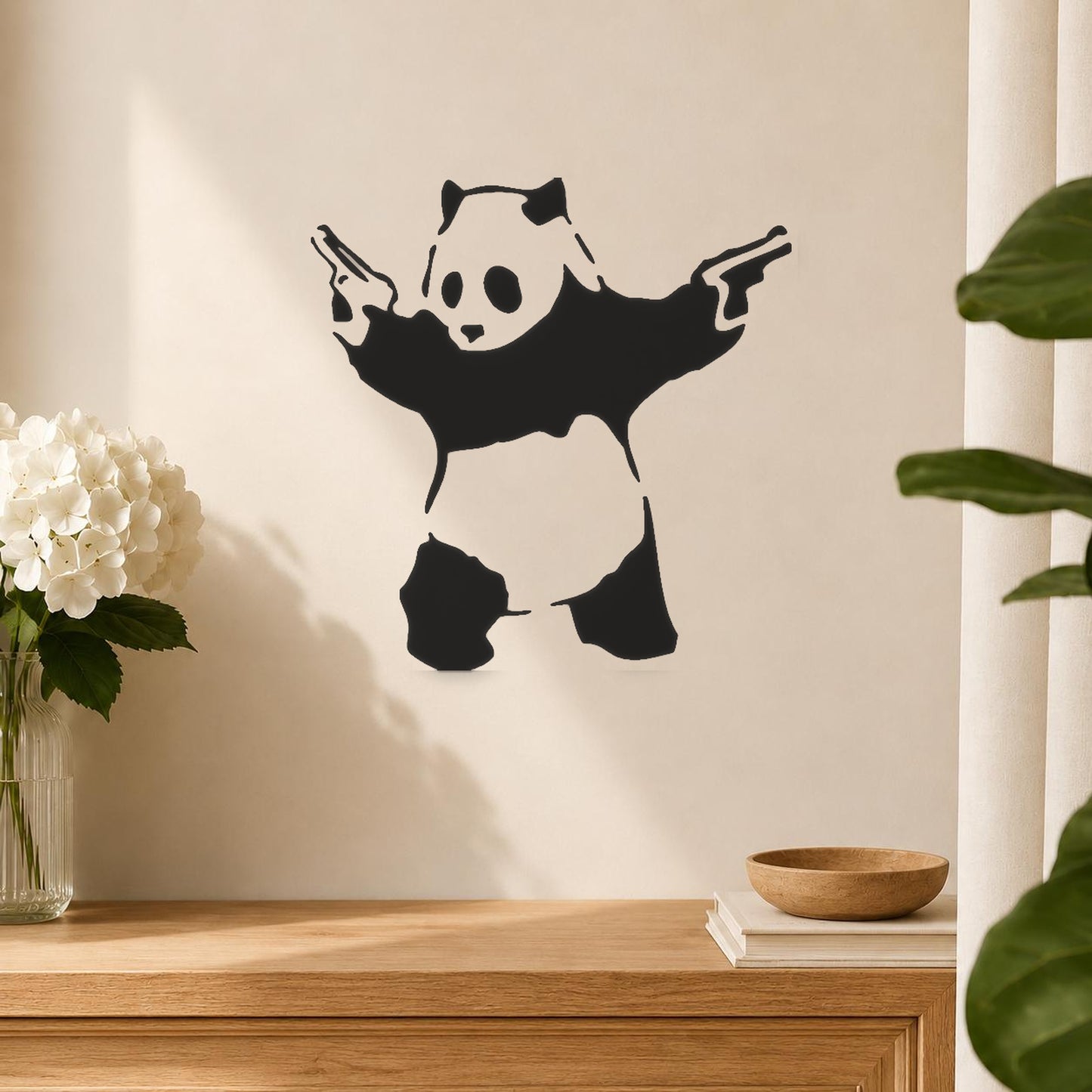 Panda Holding Two Firearms Standing With stencil photo 5