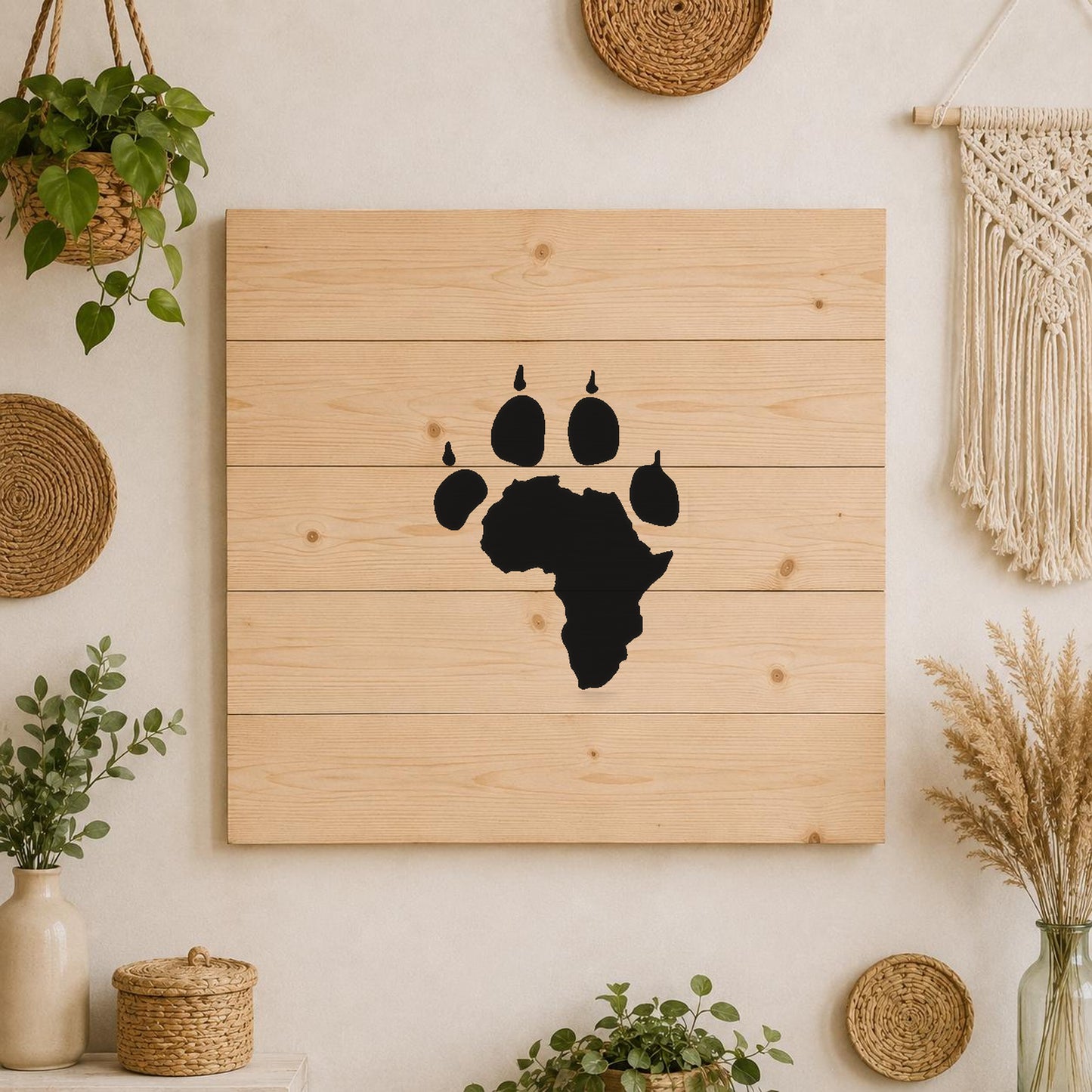 Paw Print Shape With An Of stencil photo 3