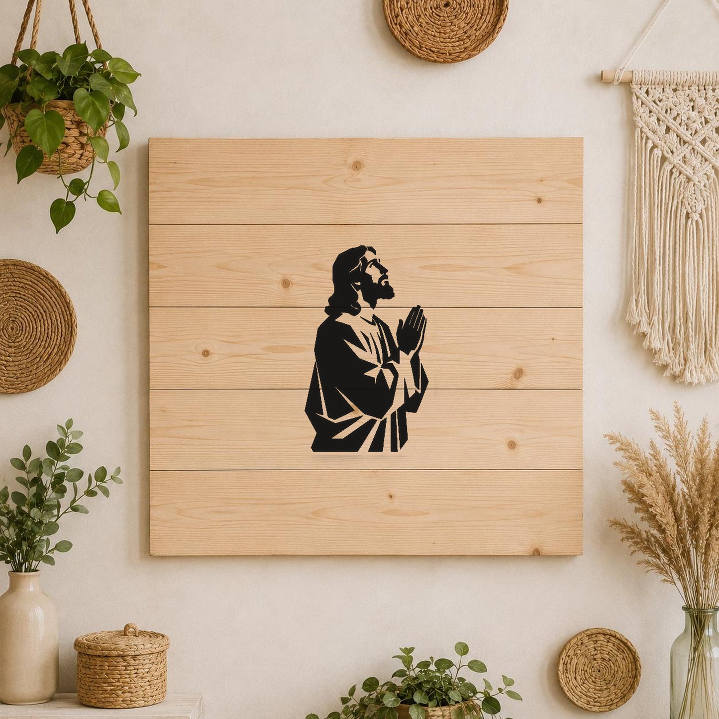 Person With Long Hair And Beard stencil photo 3