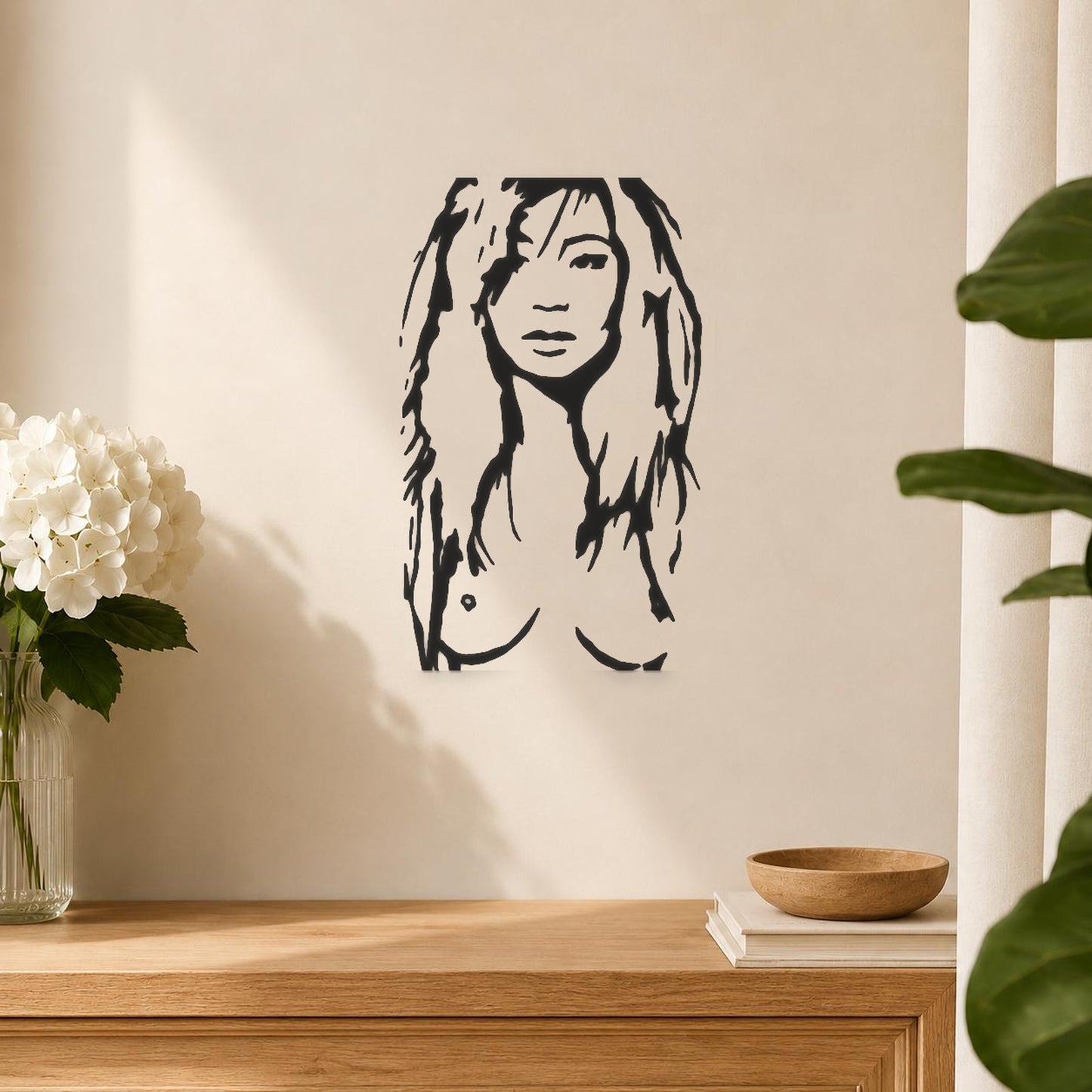 Person With Long Hair The Face stencil photo 5