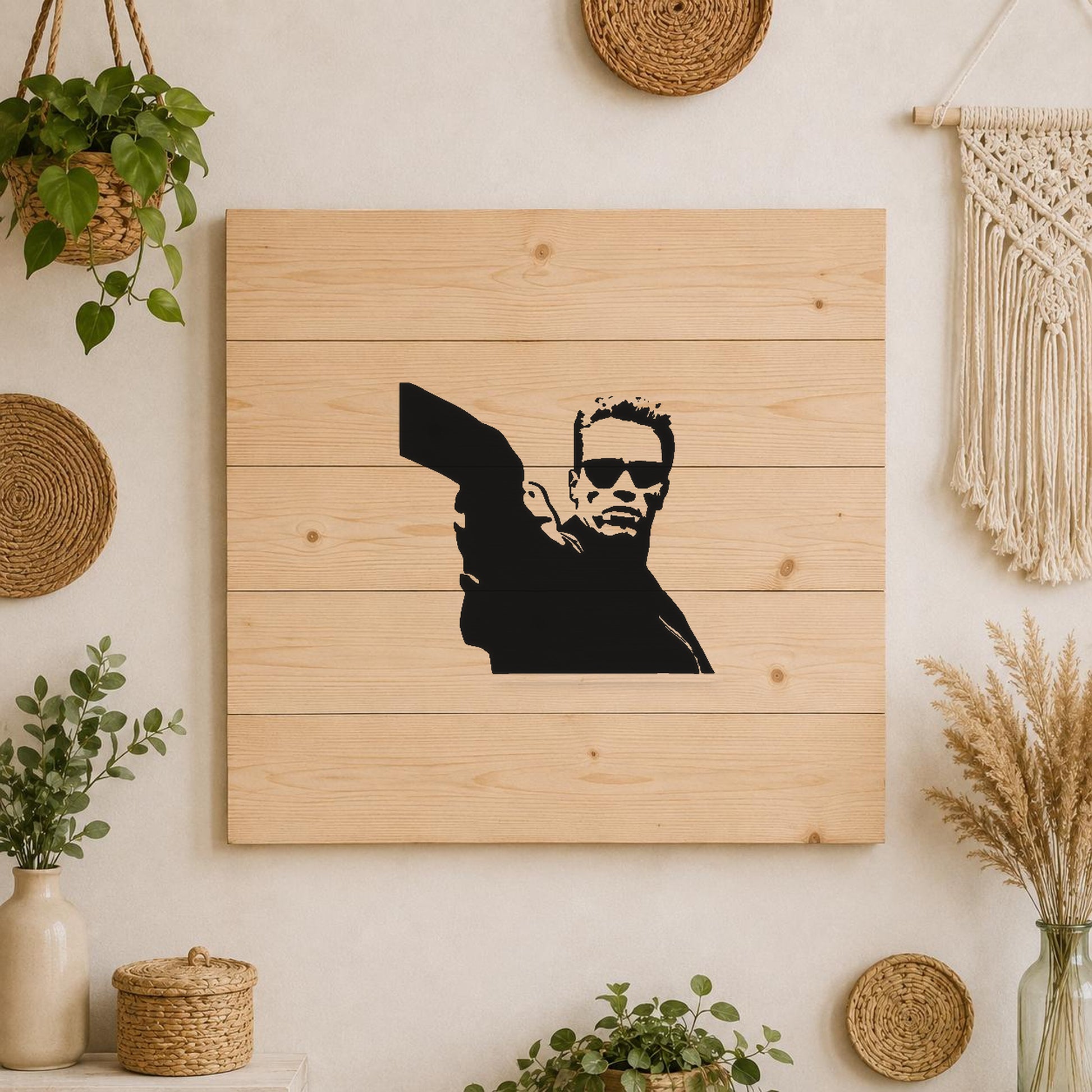 Person With Sunglasses Arm Raised Jacket stencil photo 3