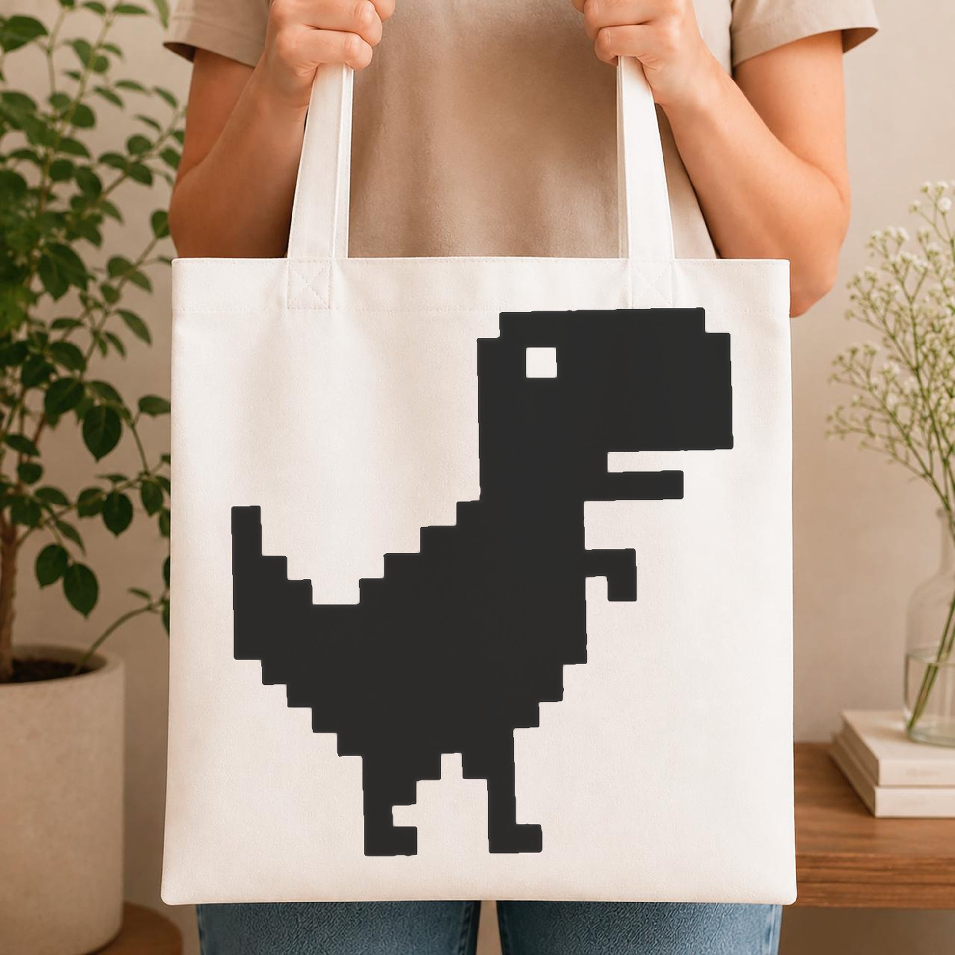 Pixelated Dinosaur Figure Standing With Raised stencil photo 4