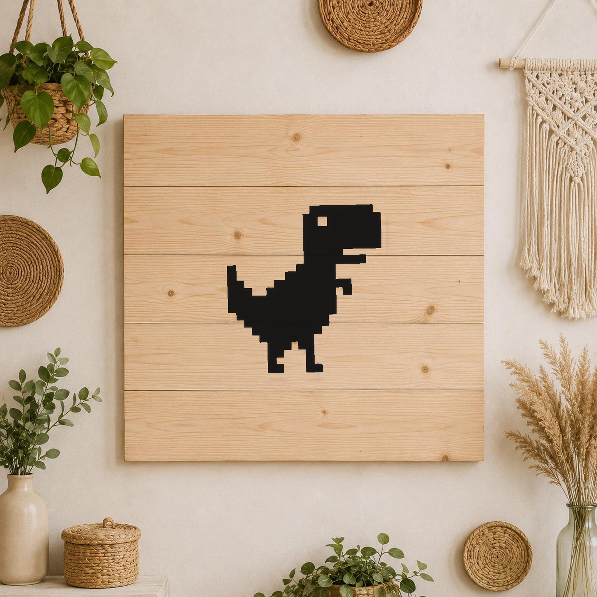 Pixelated Dinosaur Figure Standing With Raised stencil photo 3