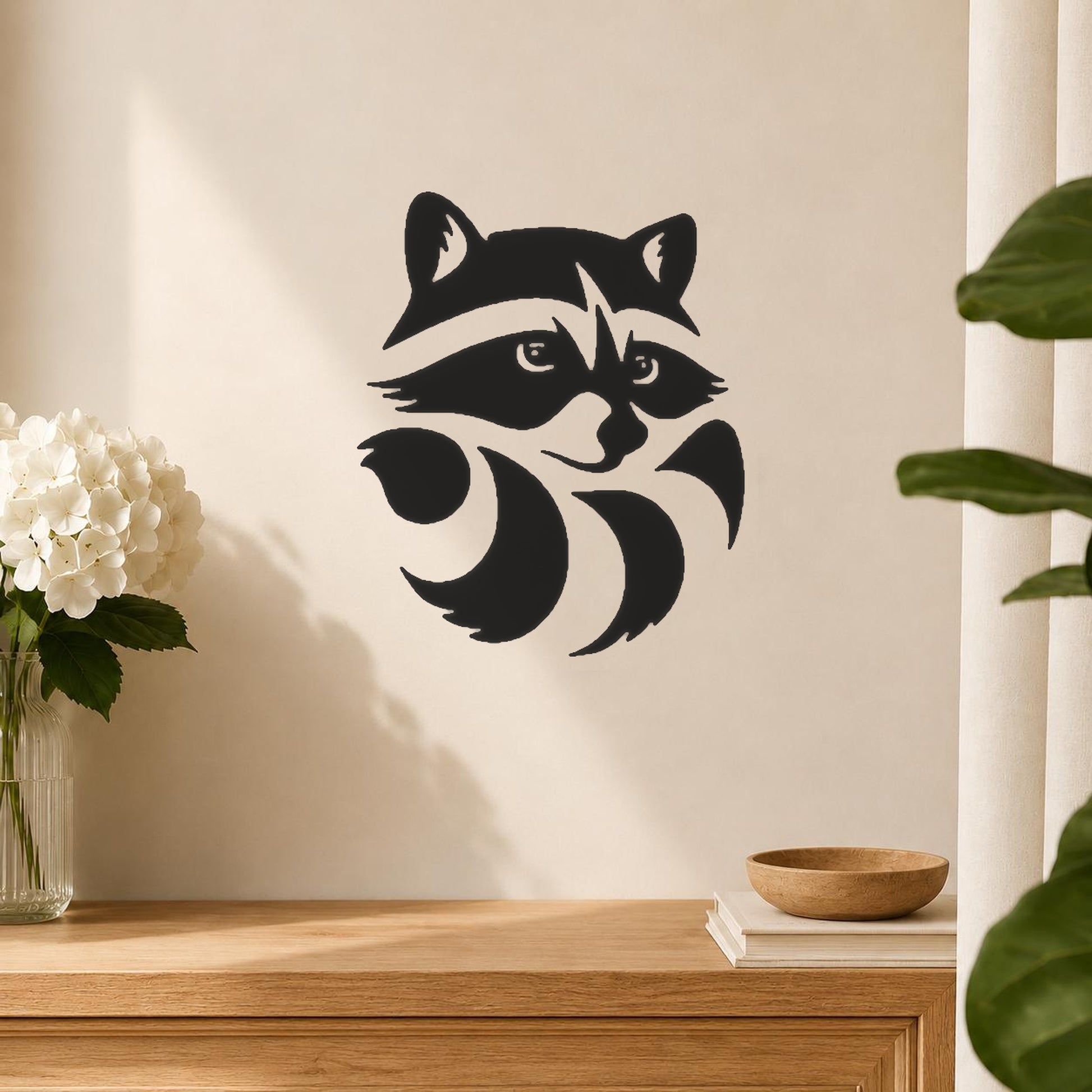 Raccoon Face With Prominent Eyes Ears stencil photo 5