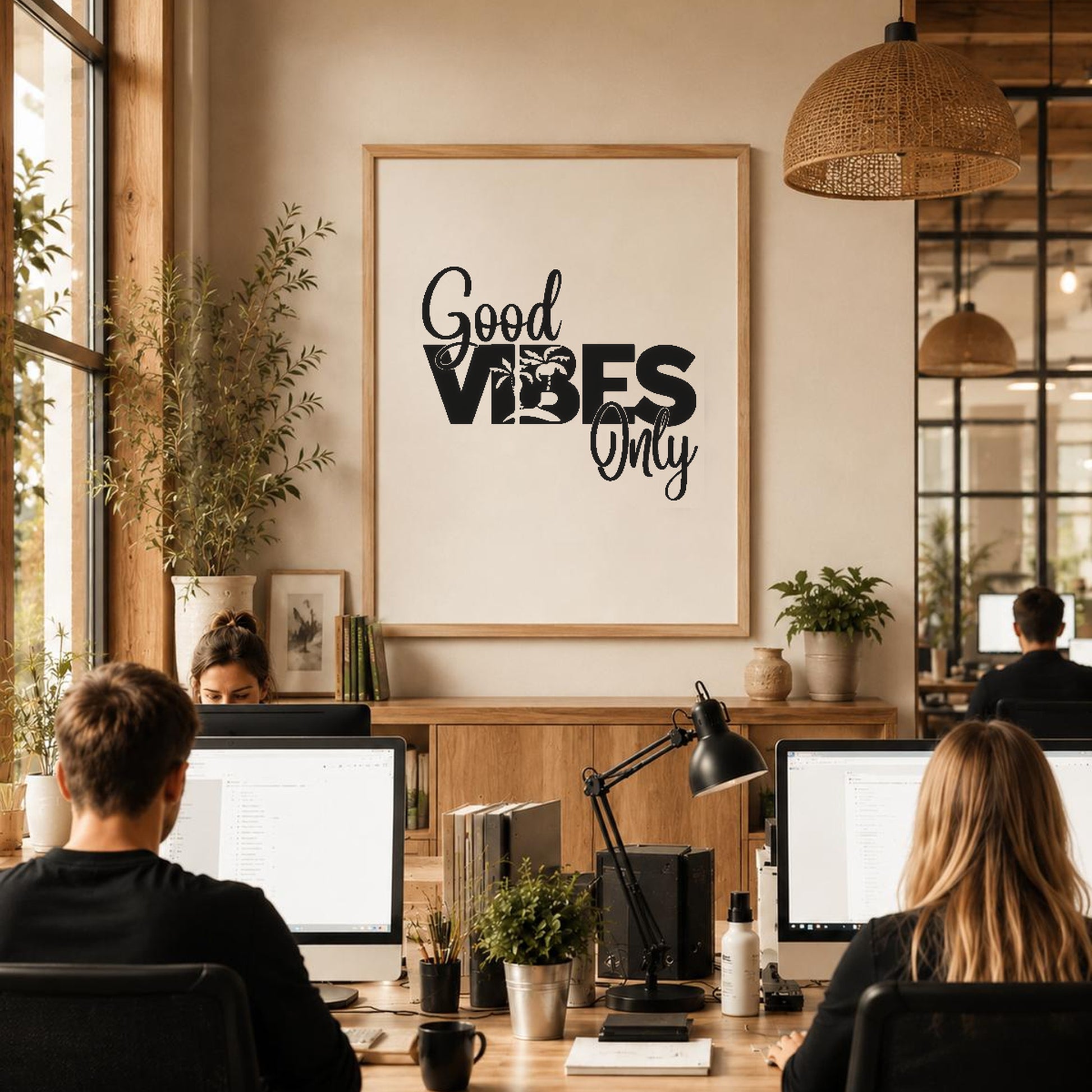 Reading Good Vibes Only With Palm stencil photo 6