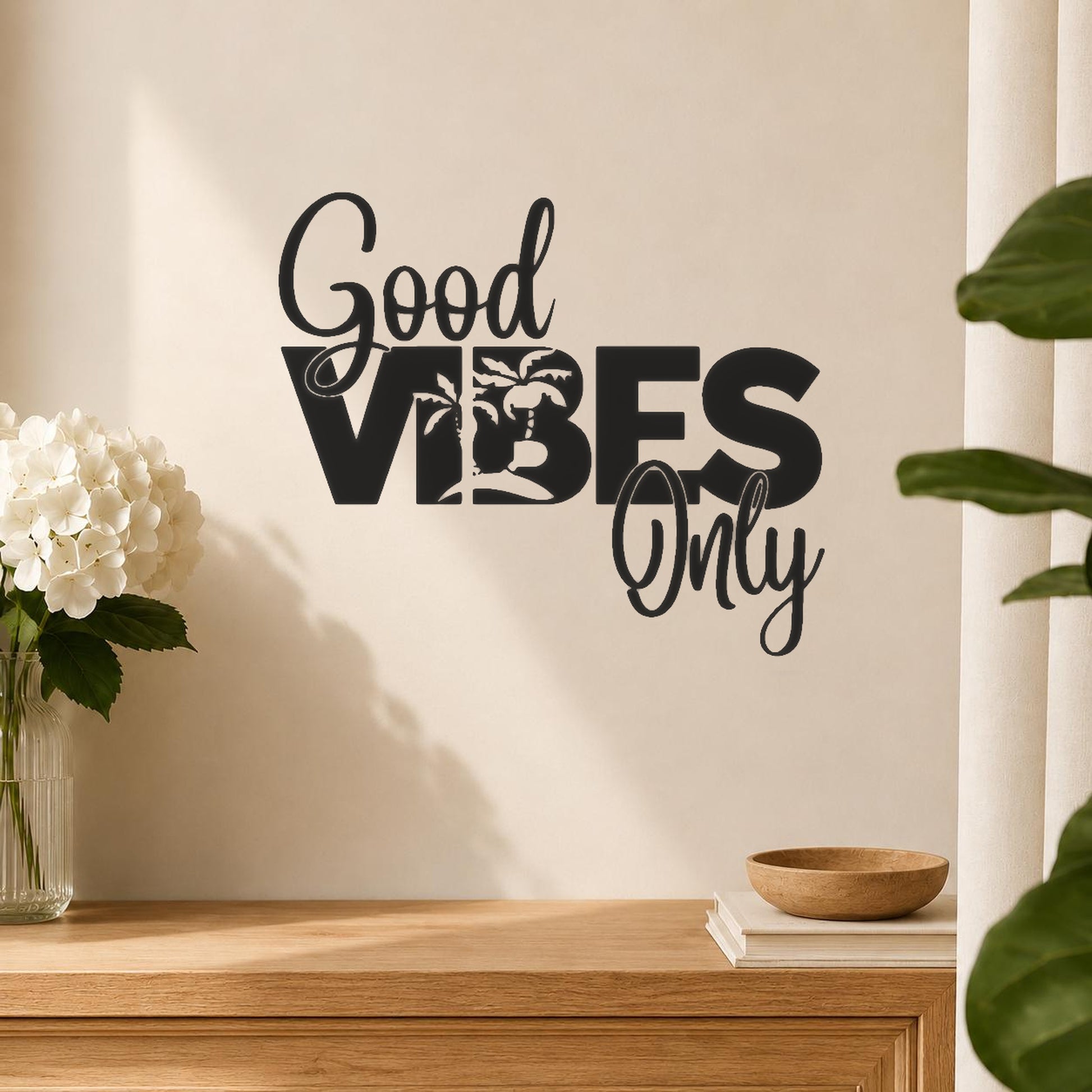Reading Good Vibes Only With Palm stencil photo 5