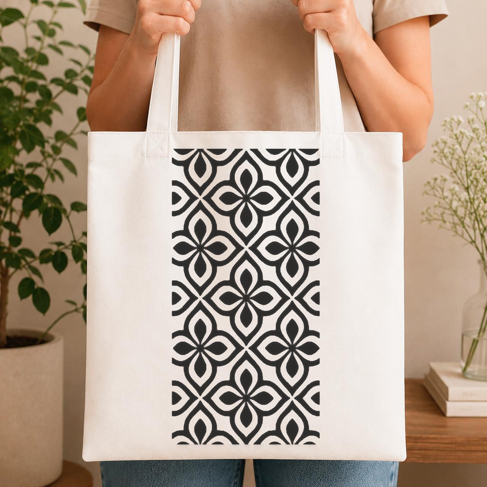 Repeated Floral Shapes With Symmetrical Arrangement stencil photo 4