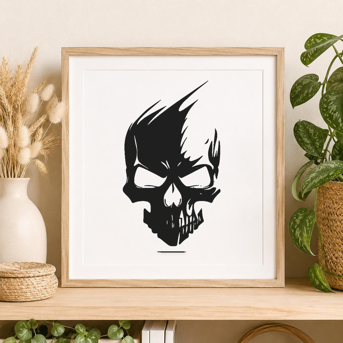 Skull With Visible Teeth Eye Sockets stencil photo 2