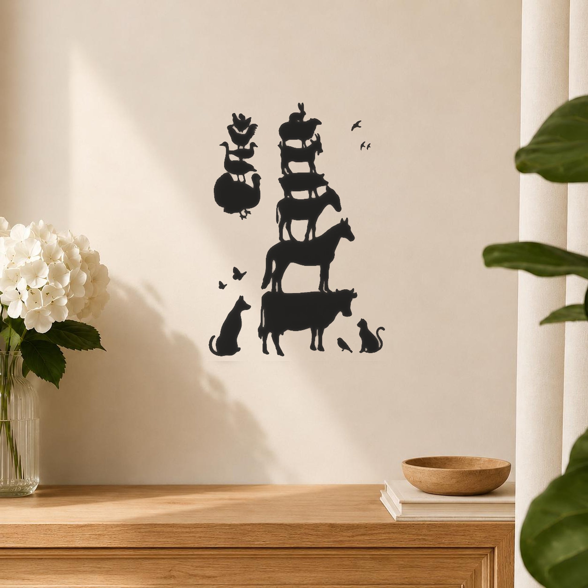Stack Of Various Animals Chickens Goats stencil photo 5