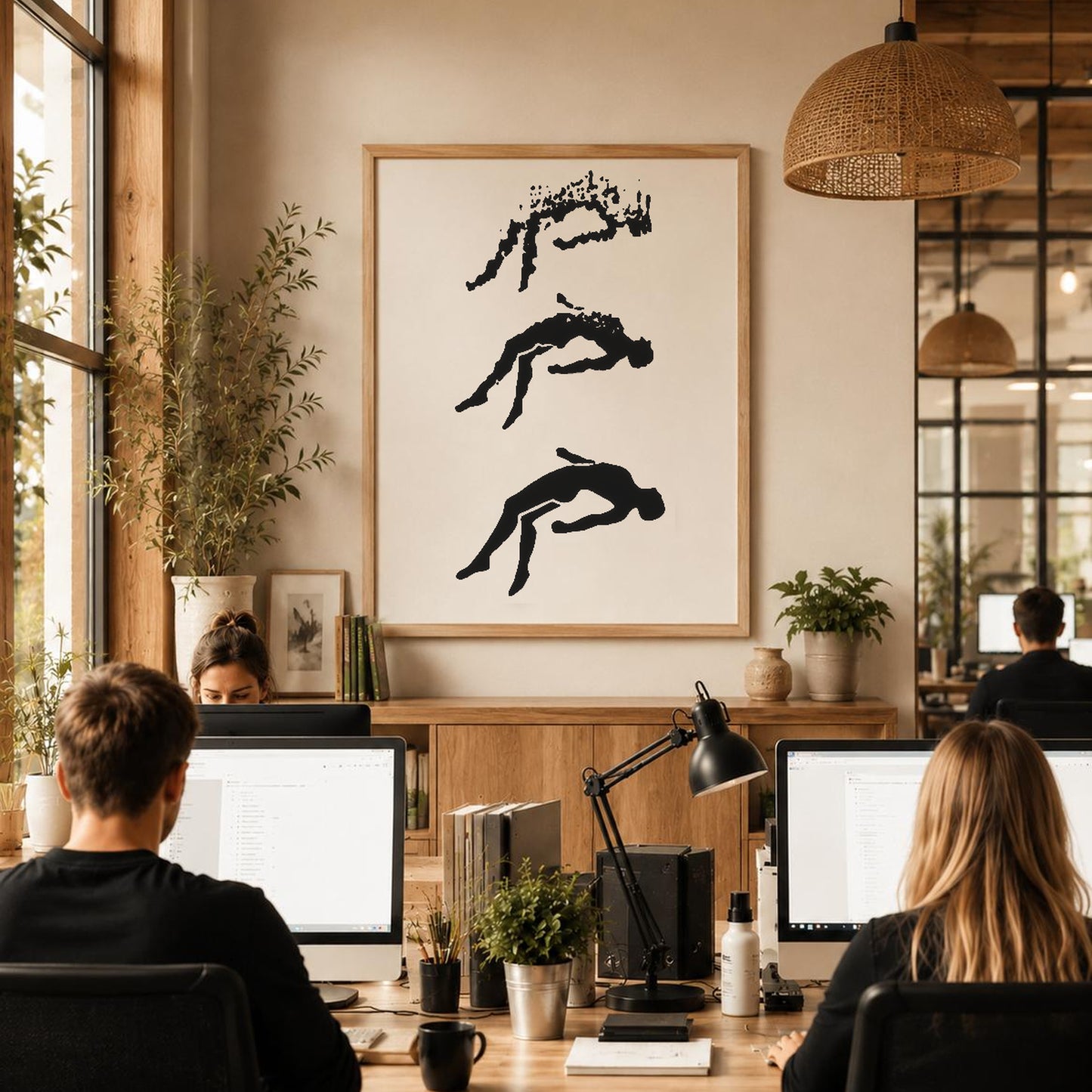 Three Figures Lying Horizontally With Different stencil photo 6