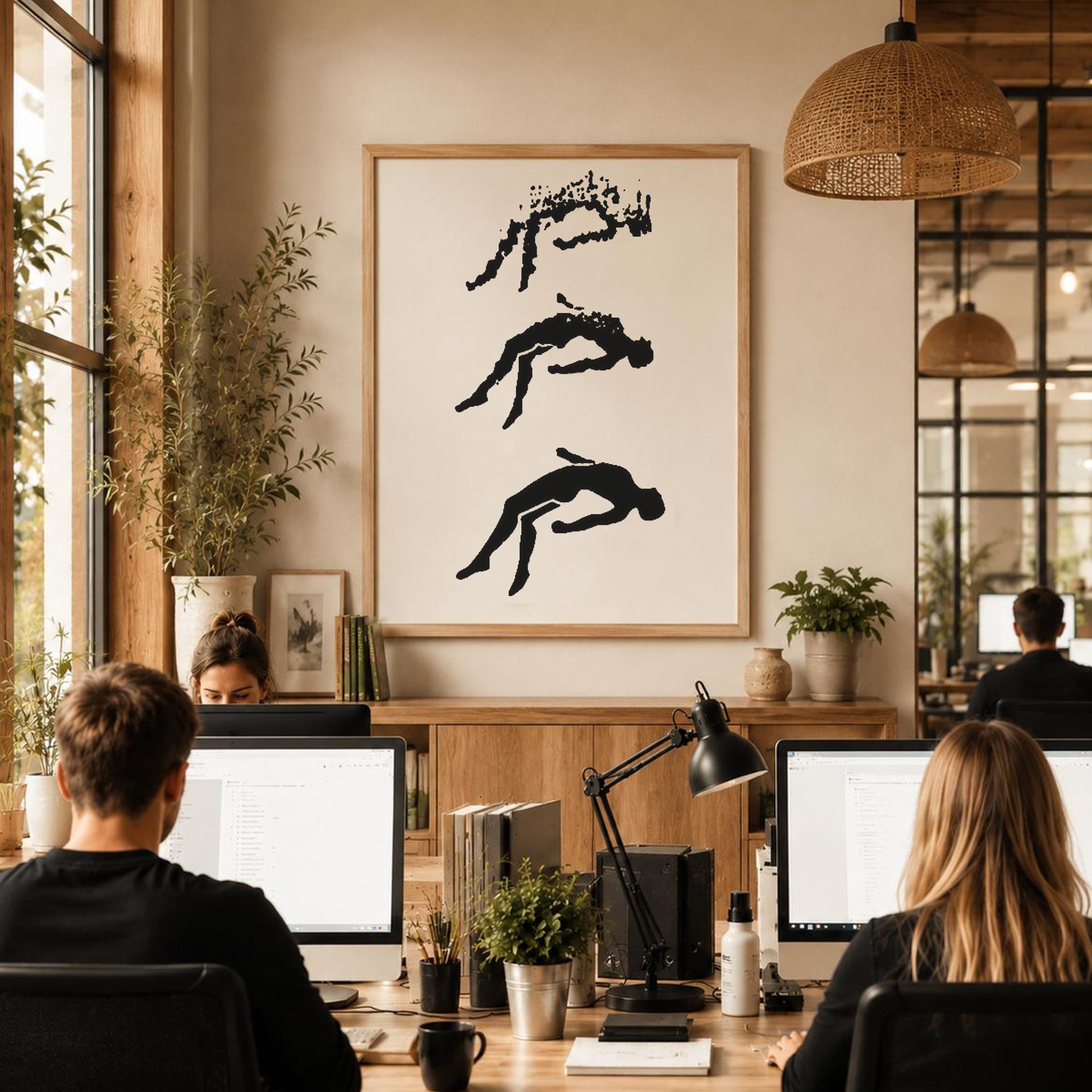 Three Figures Lying Horizontally With Different stencil photo 6