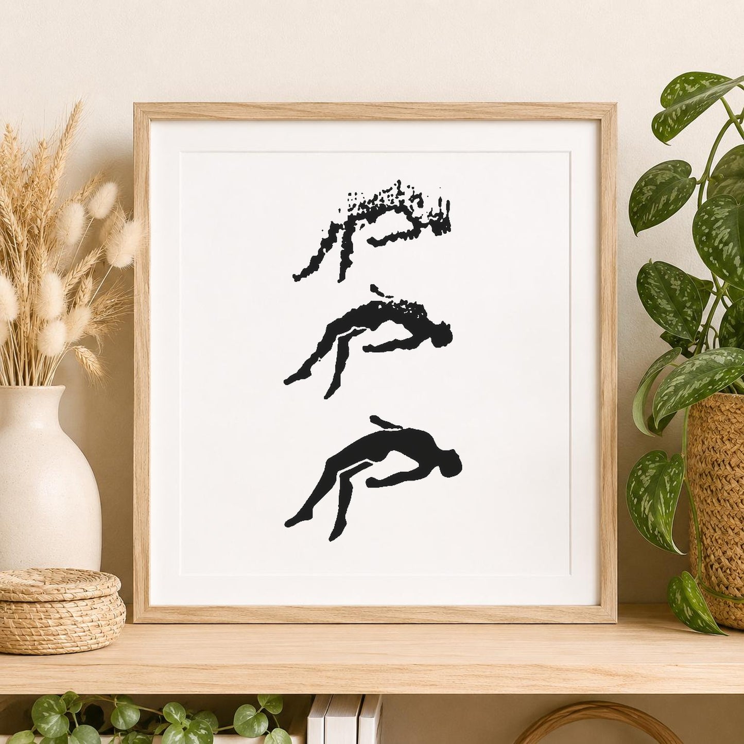 Three Figures Lying Horizontally With Different stencil photo 2