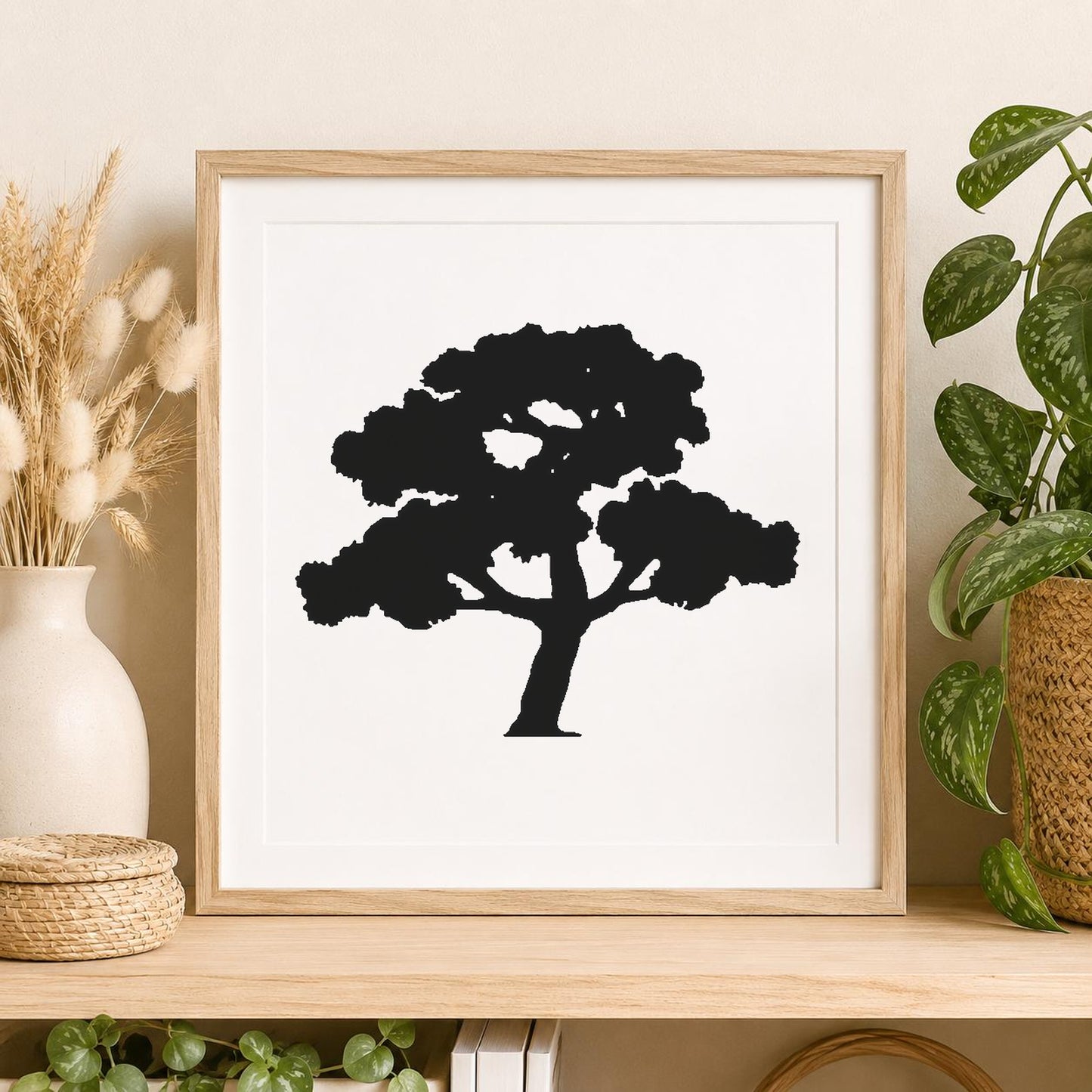 Tree With Branches And Leaves stencil photo 2